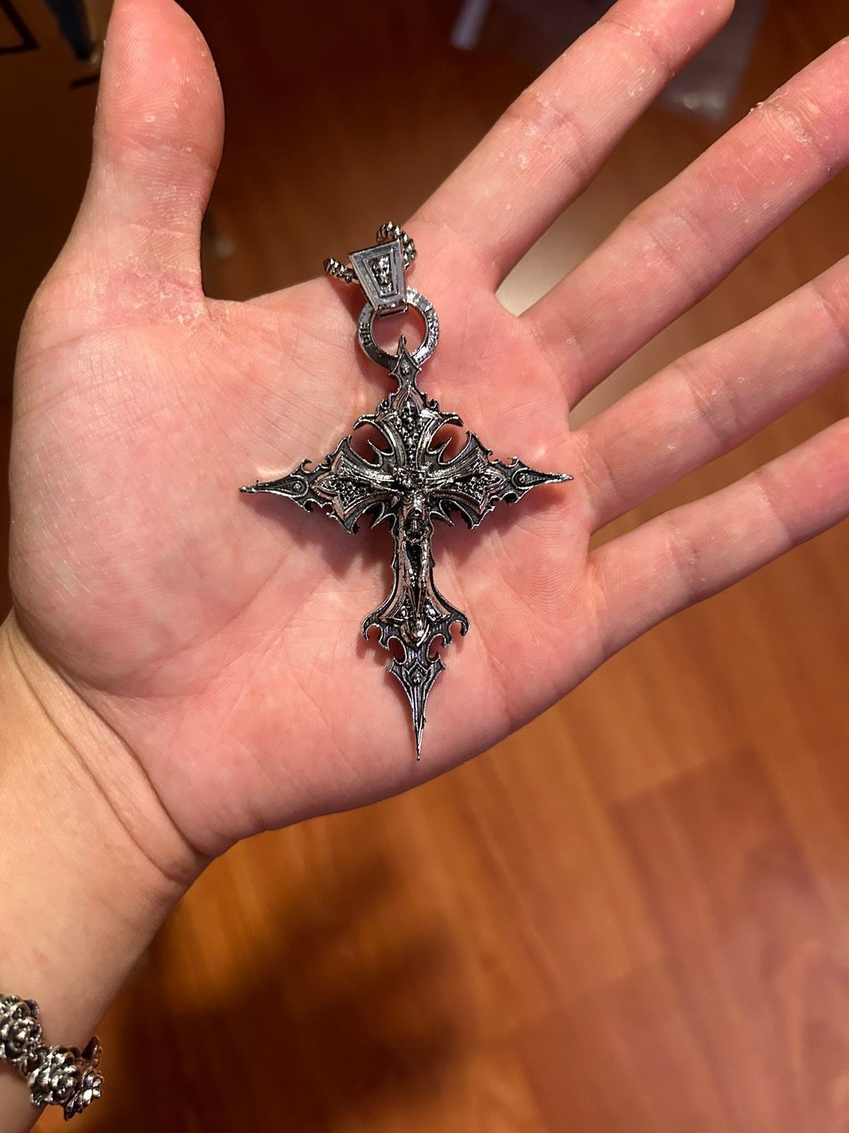 Japanese Brand Gothic Skeleton Cross Necklace Size ONE SIZE - 1 Thumbnail