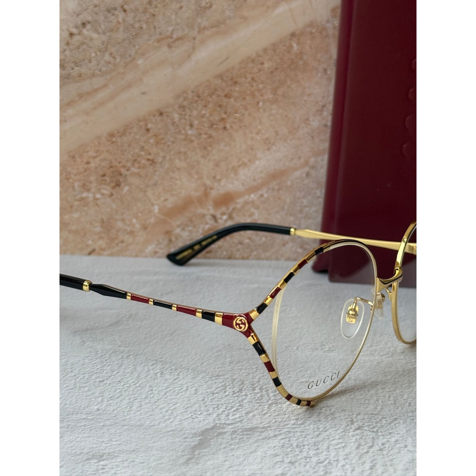 Gucci NEW Gucci GG0596OA Gold Round Eyeglasses Frames Size ONE SIZE - 4 Thumbnail