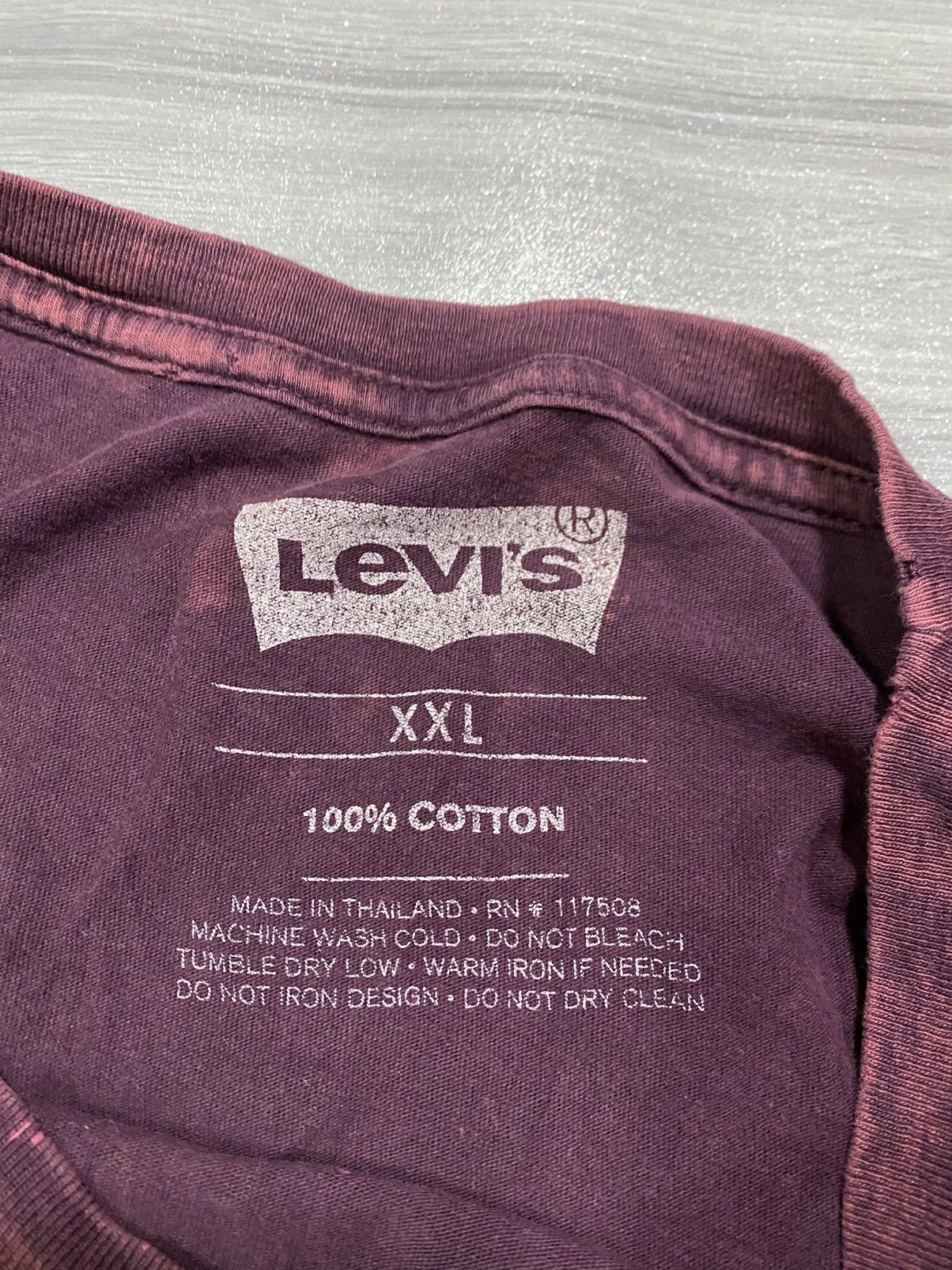 Levi's Levi’s Indigo Denim Distressed Short Sleeve Purple T-Shirt Size US XL / EU 56 / 4 - 7 Thumbnail