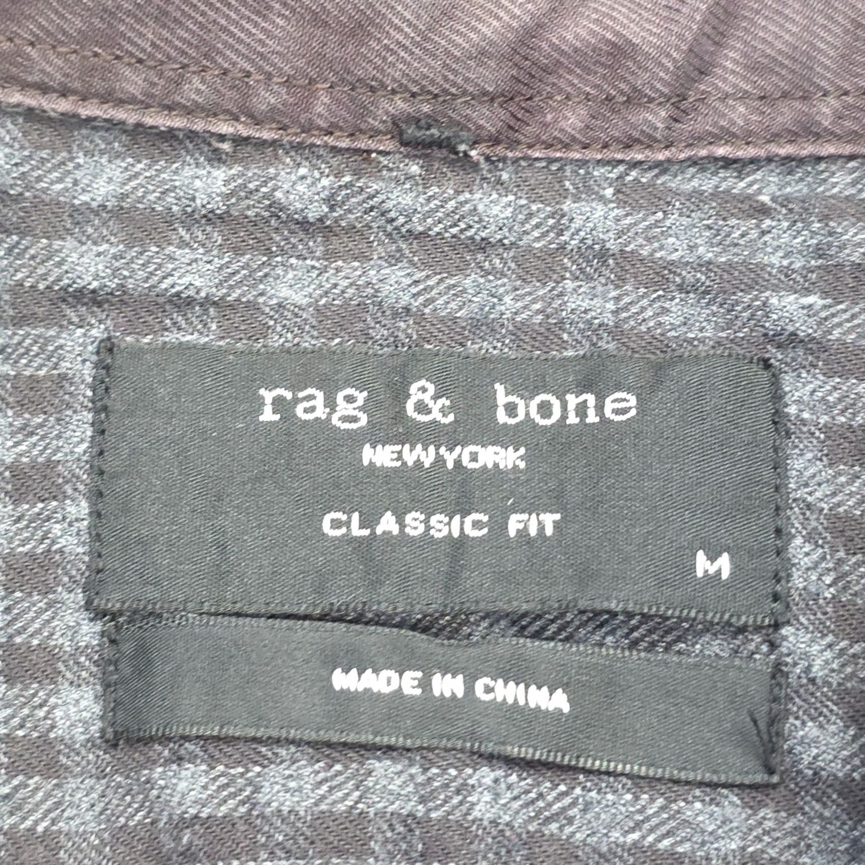Rag & Bone Rag & Bone Shirt Men's Medium Classic Fit Cotton Blend Button Up Plaid Collared Casual Button-Down Slim Mens Size US M / EU 48-50 / 2 - 6 Thumbnail