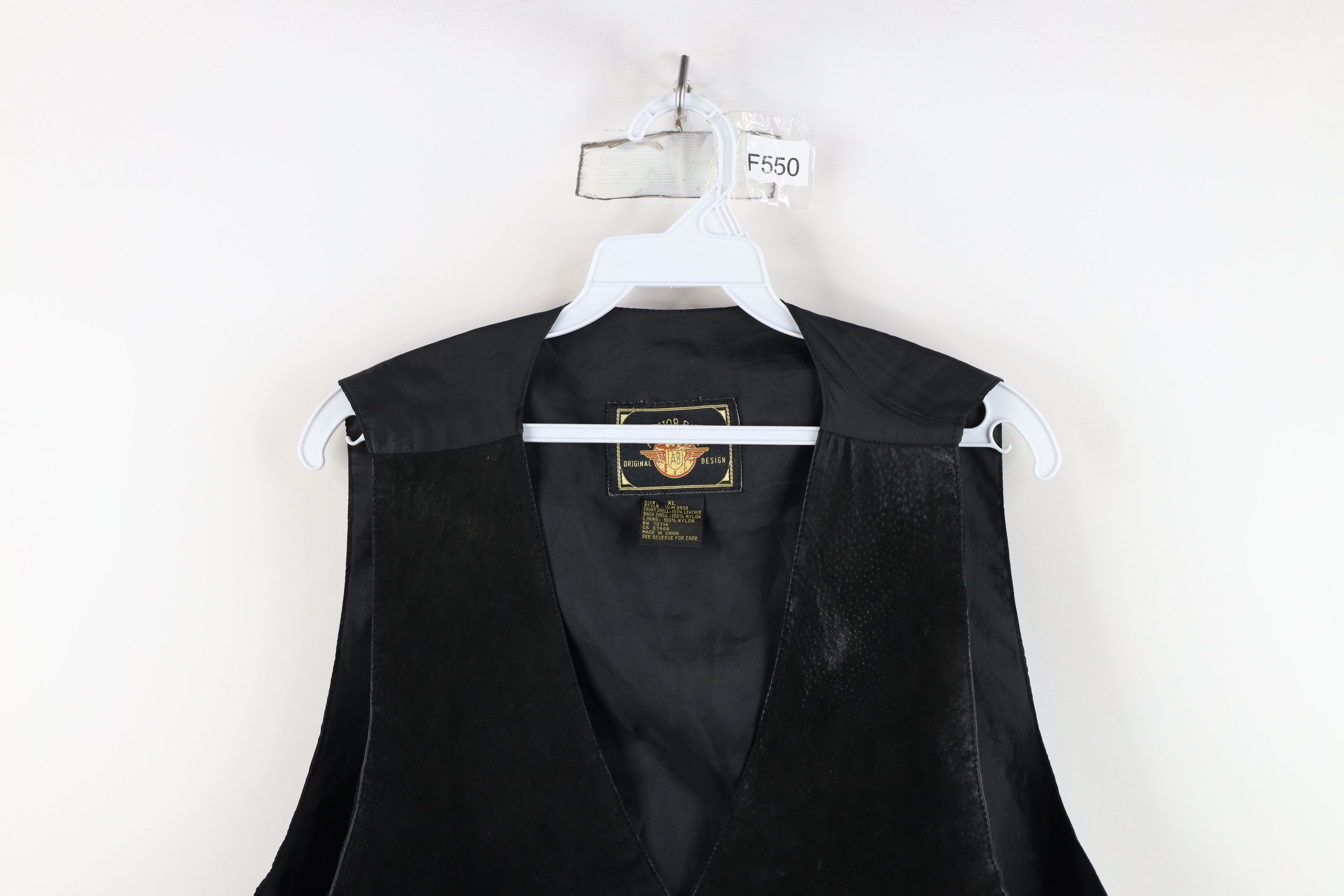 Vintage Vintage 90s Streetwear Suede Leather Vest Jacket Black Size US XL / EU 56 / 4 - 2 Thumbnail