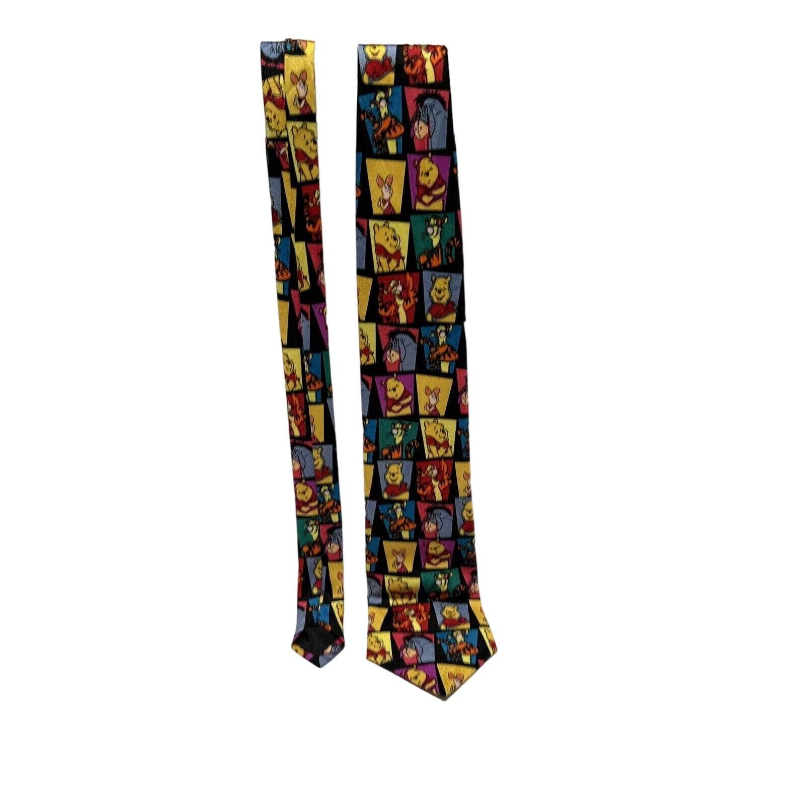 Disney Winnie the Pooh Tigger Disney VTG 90s Blocked Mens Neck Tie Size ONE SIZE - 2 Thumbnail