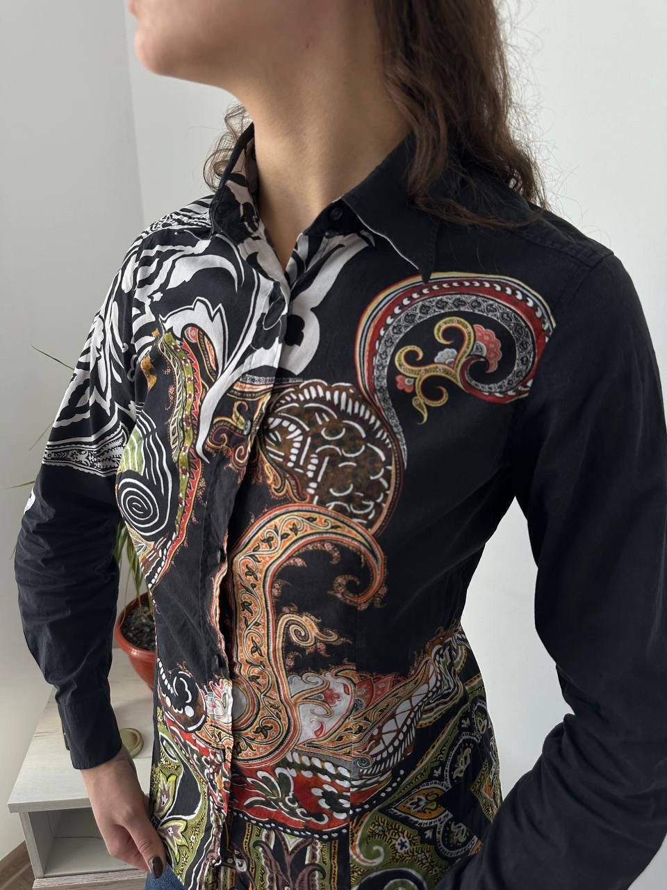 Etro × Vintage Vintage ETRO Womens Floral Black Patterned Shirt Size S / US 4 / IT 40 - 17 Thumbnail