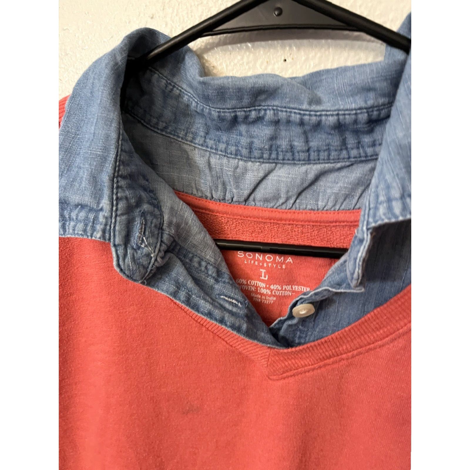 Doublet VINTAGE Sonoma Life & Style Sweater Shirt Adult Large Pink 100% Cotton Henley Knit All Seasons Womens Size L / US 10 / IT 46 - 2 Thumbnail