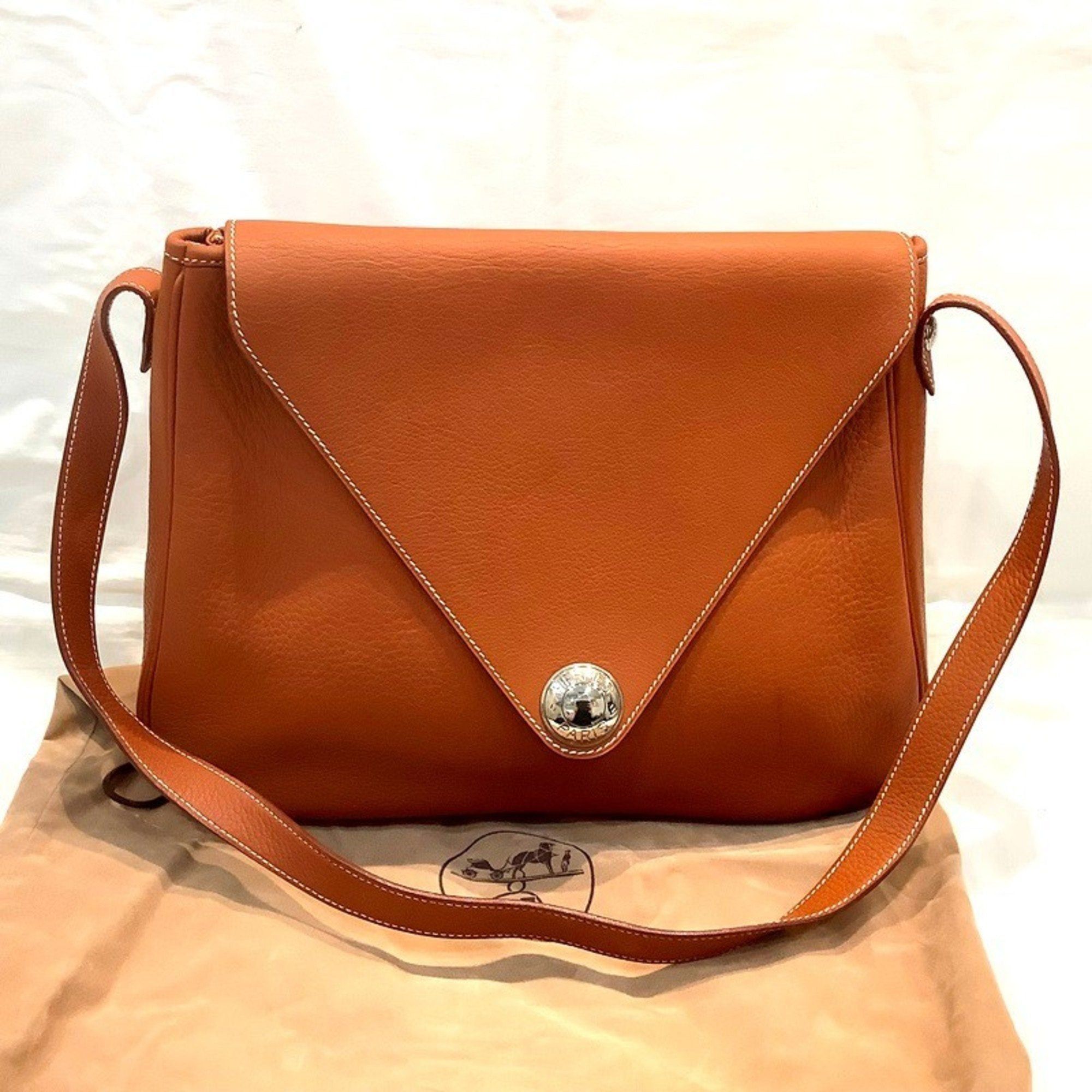 image of Hermes Christine Shoulder Bag For Women, Orange/brown Kb-8286, Women's