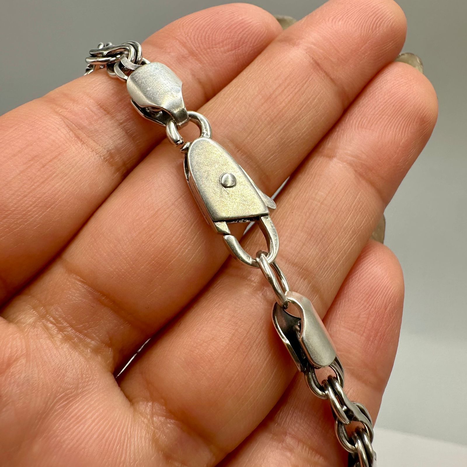 Sterling Silver Vintage Solid 925 Sterling Silver Chain Necklace Heavy Link Size ONE SIZE - 9 Thumbnail