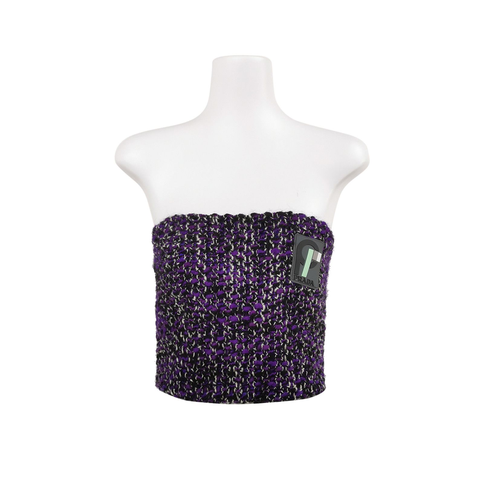 Prada Prada Wool Blend Logo Knit Tube Top 0089 Size S / US 4 / IT 40 - 1 Thumbnail