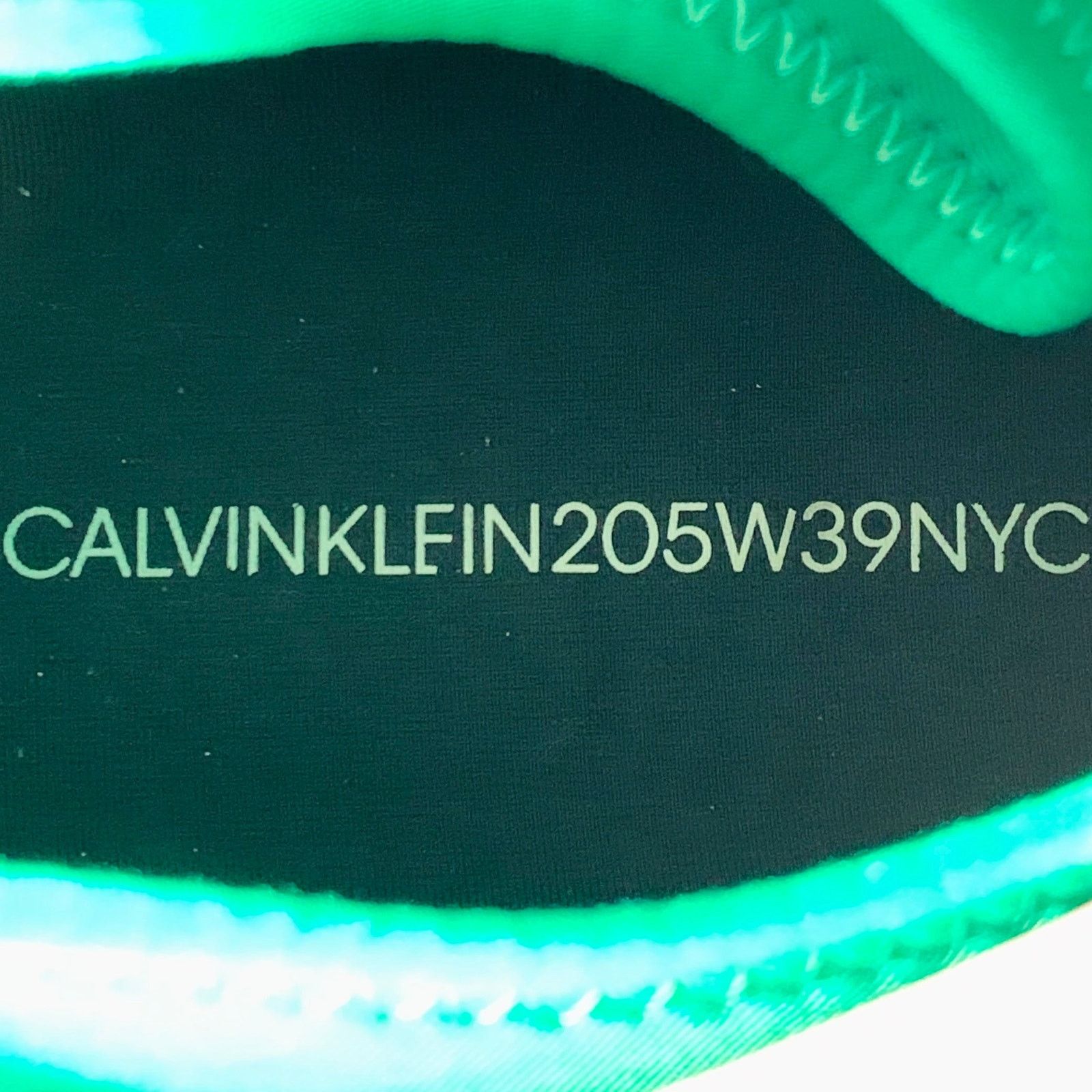 Calvin Klein 205W39NYC CALVIN KLEIN Green Grey Pink Color Block Leather Sneakers Size US 11 / EU 44 - 8 Thumbnail