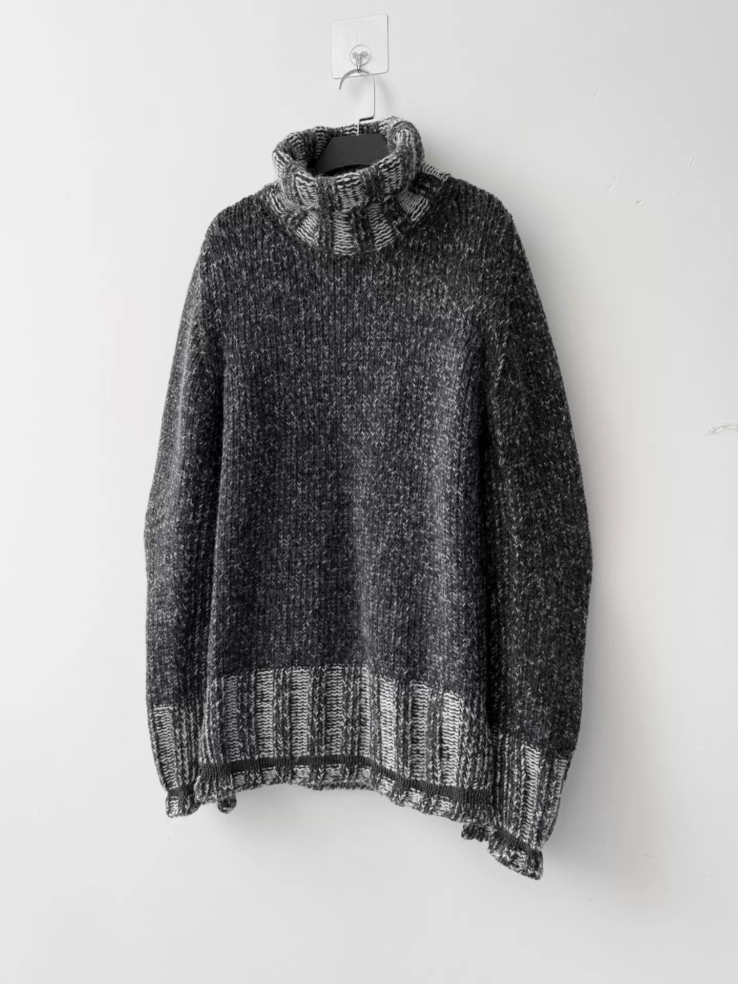 MM6 MM6 F/W18 Chunky Knit Turtleneck Sweater Marbled Gray S Size S / US 4 / IT 40 - 2 Thumbnail
