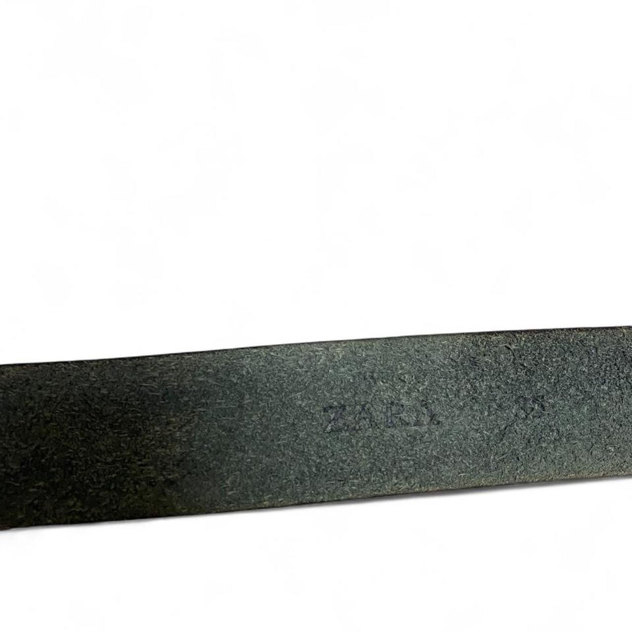 Other Vintage black and silver multi hole studed leather belt Size 32 - 3 Thumbnail