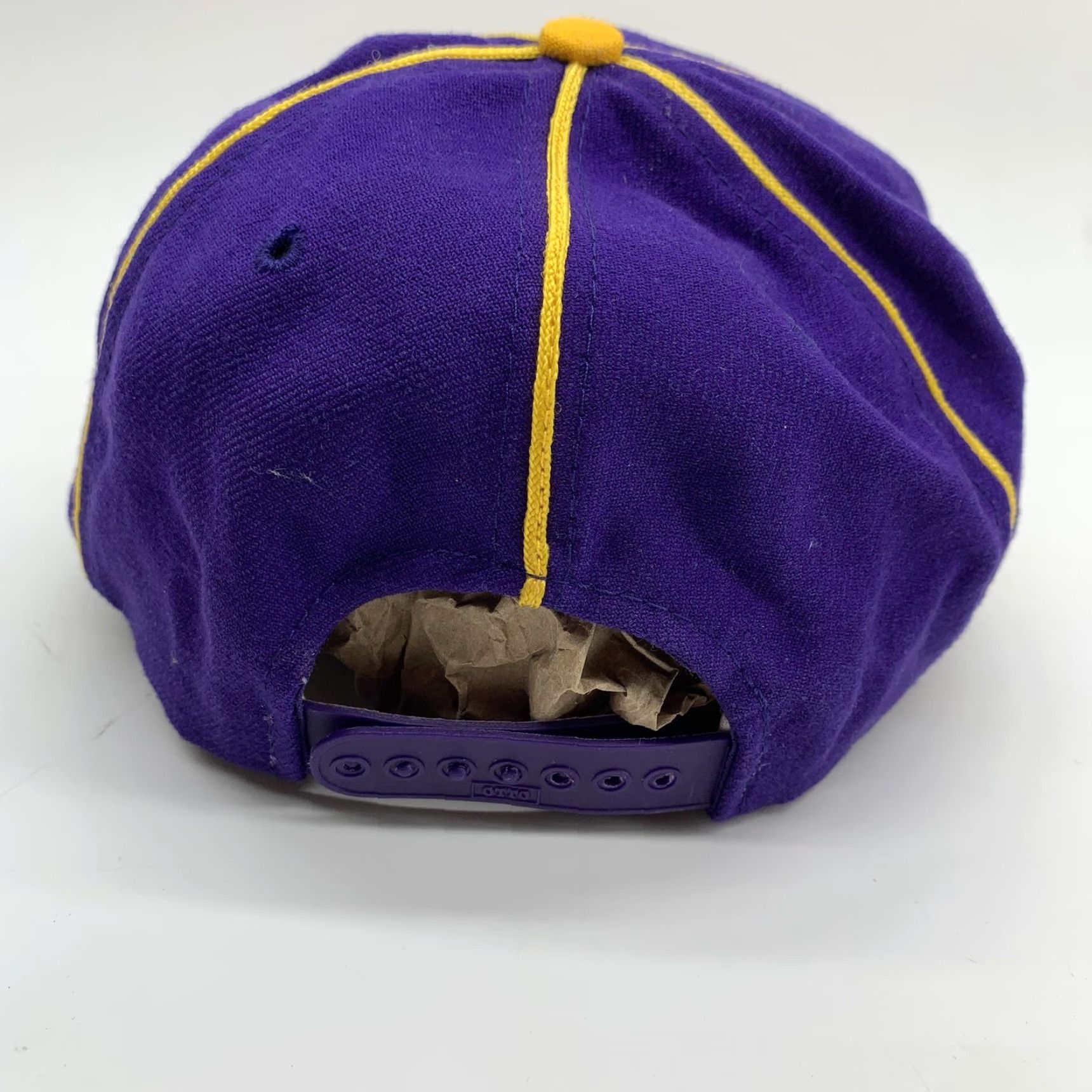 Vintage VINTAGE Otto Hat Cap Snap Back Mens One Size Purple Gold Piping Baseball 90s Accessories Size ONE SIZE - 5 Thumbnail