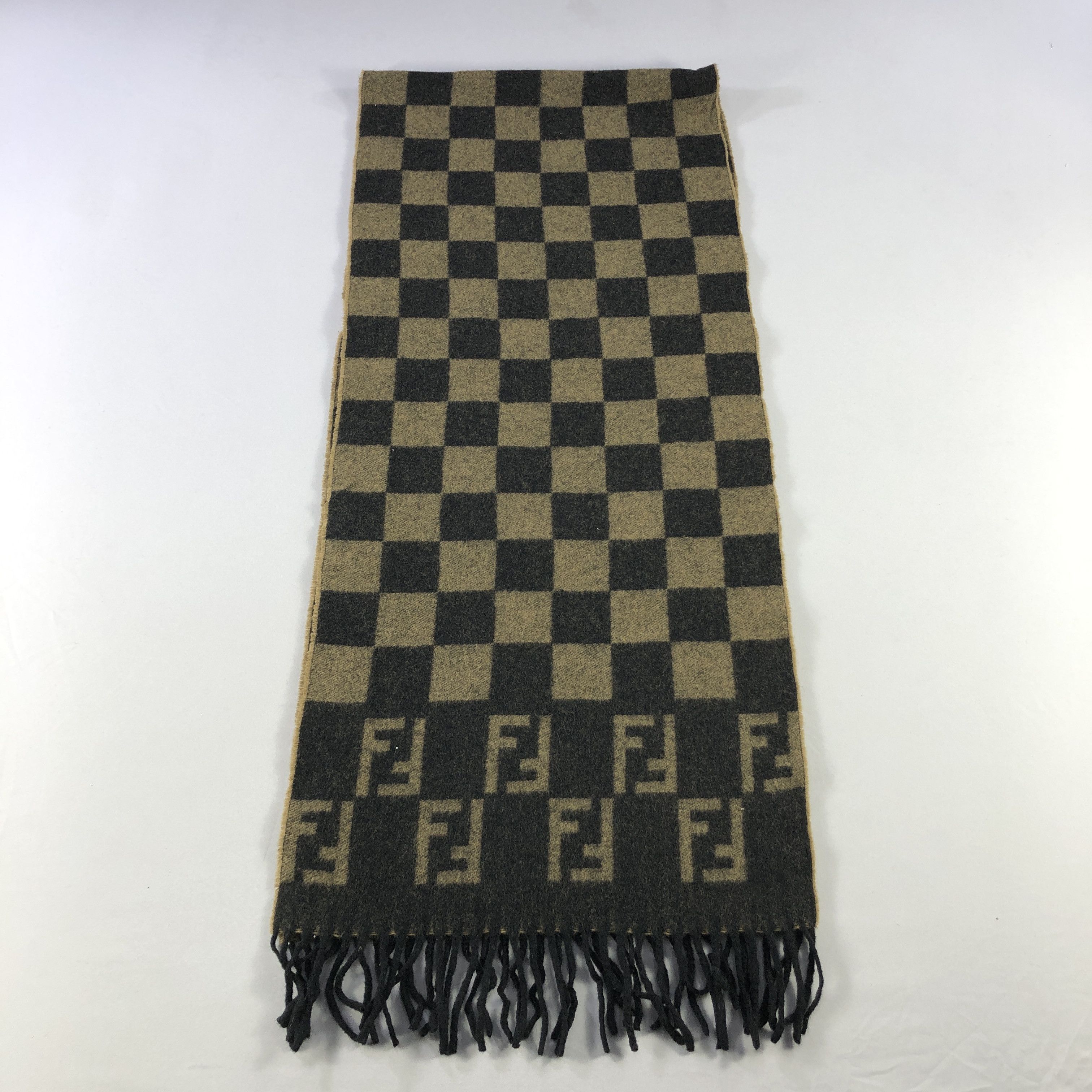 Fendi Fendi Monogram FF Wool Muffler Scarf Neck Wrap V2833 Size ONE SIZE - 2 Thumbnail