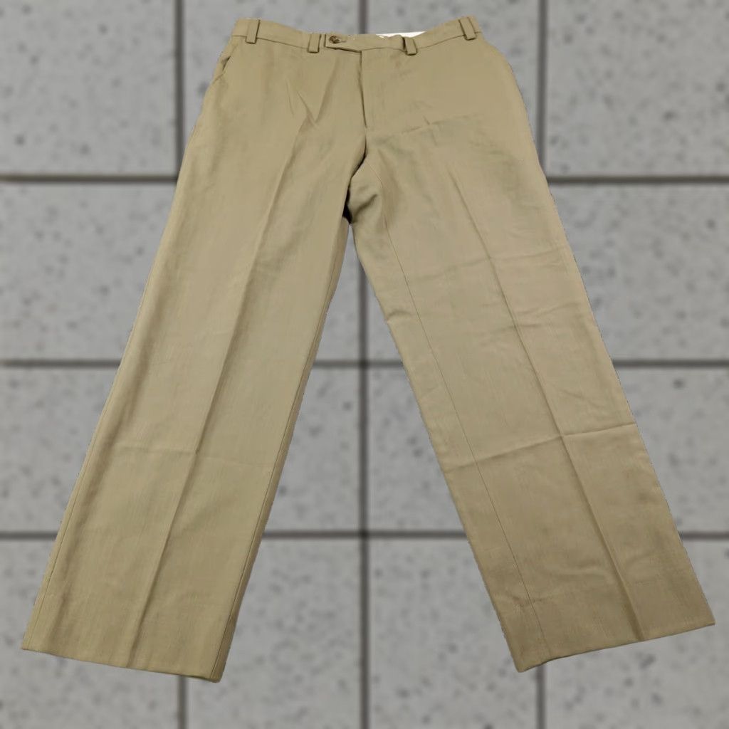 Ralph Lauren VTG Ralph Lauren Pants Mens 36X30 Beige Wool Chino Trouser Slacks Flat Career Dress Pants Vintage Mens Regular Waist 36 Beige Slacks Size US 36 / EU 52 - 1 Thumbnail