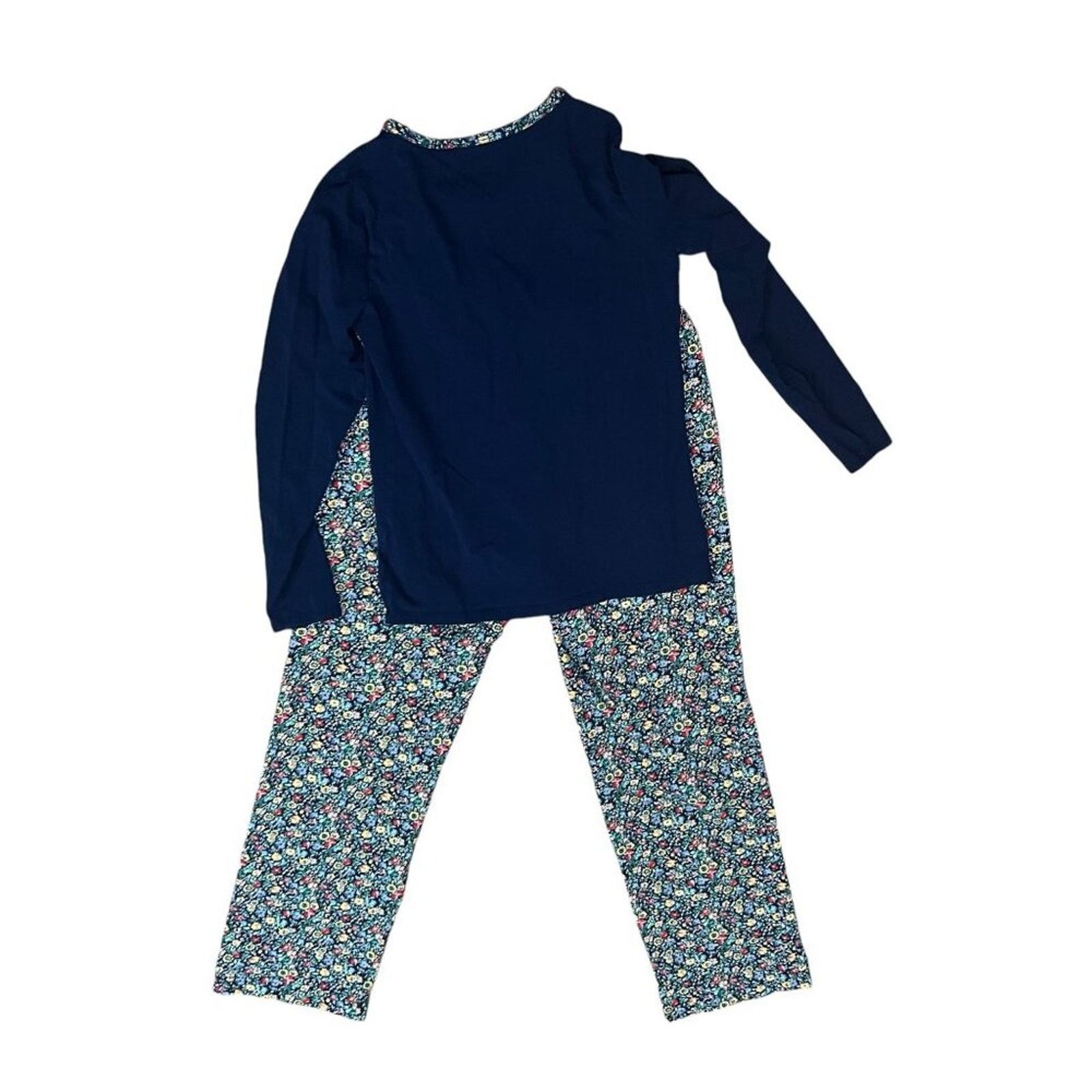Lands' End Lands' End Knit Pajama Set Long Sleeve T-Shirt and Pants XS Size ONE SIZE - 5 Thumbnail