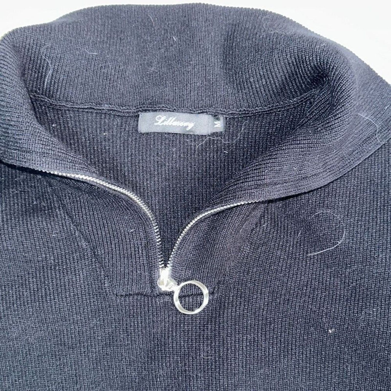 Other Amazon Essentials Black Knit Quarter-Zip Sweater | Sz M Size M / US 6-8 / IT 42-44 - 3 Thumbnail