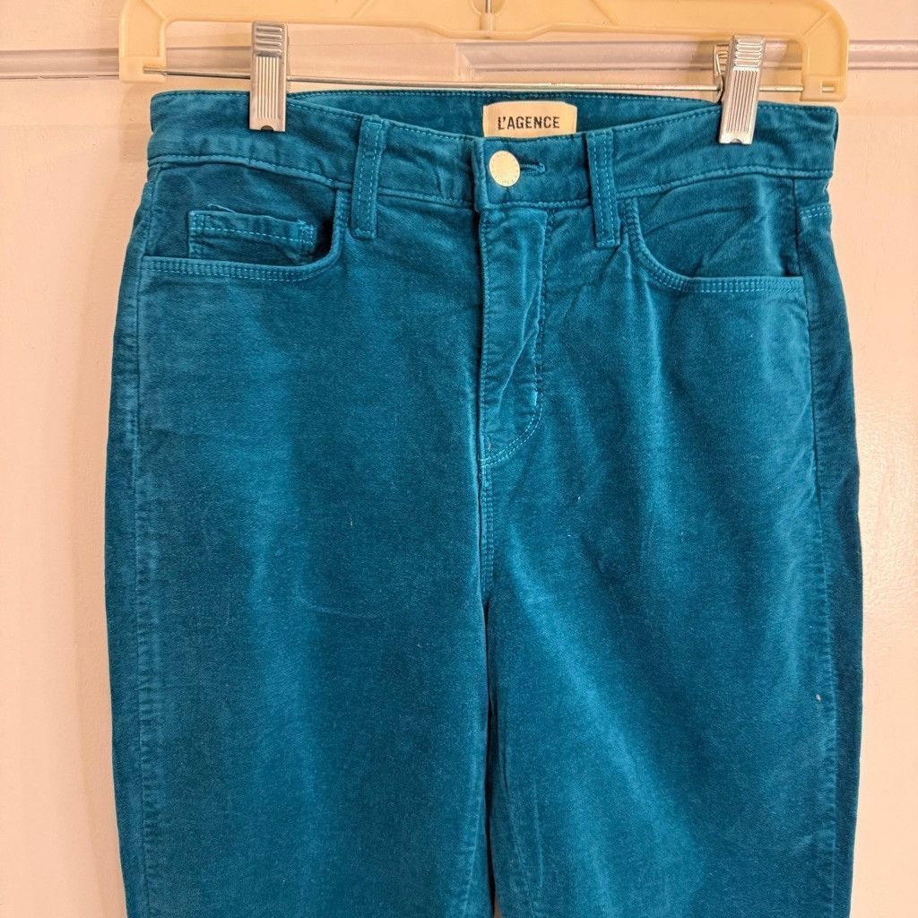 L'AGENCE Women's L'AGENCE Pants, Size 24, velvet Teal Monique Size 42" / US 20 - 5 Thumbnail