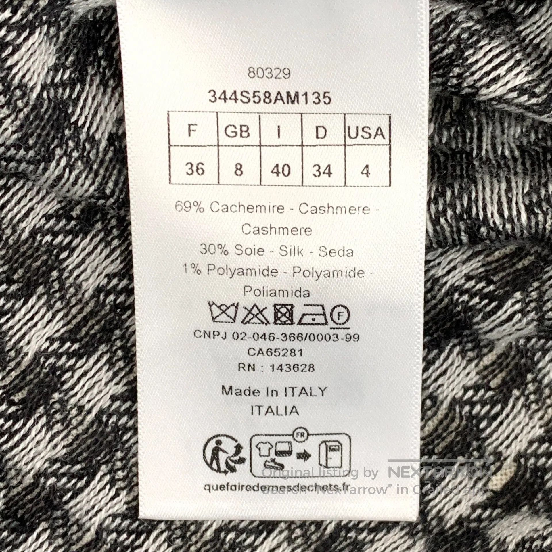 Dior Dior Color-blocked beehive embroidered check cashmere shor Size XS / US 0-2 / IT 36-38 - 6 Thumbnail
