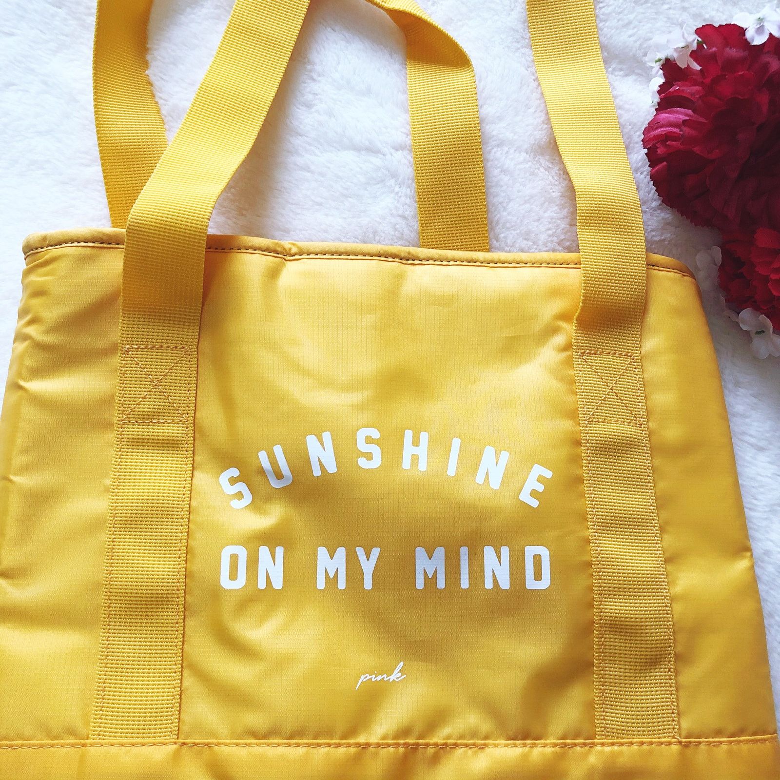 Pink PINK Yellow "Sunshine On My Mind" Cooler Tote Size ONE SIZE - 4 Thumbnail