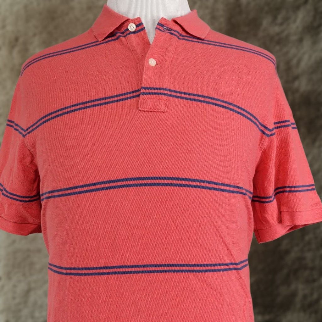 J.Crew J.CREW Polo Shirt Mens L Striped 100% Cotton Collared Short Sleeve Casual Polo Shirt Navy Stripe Pattern Size US L / EU 52-54 / 3 - 1 Thumbnail