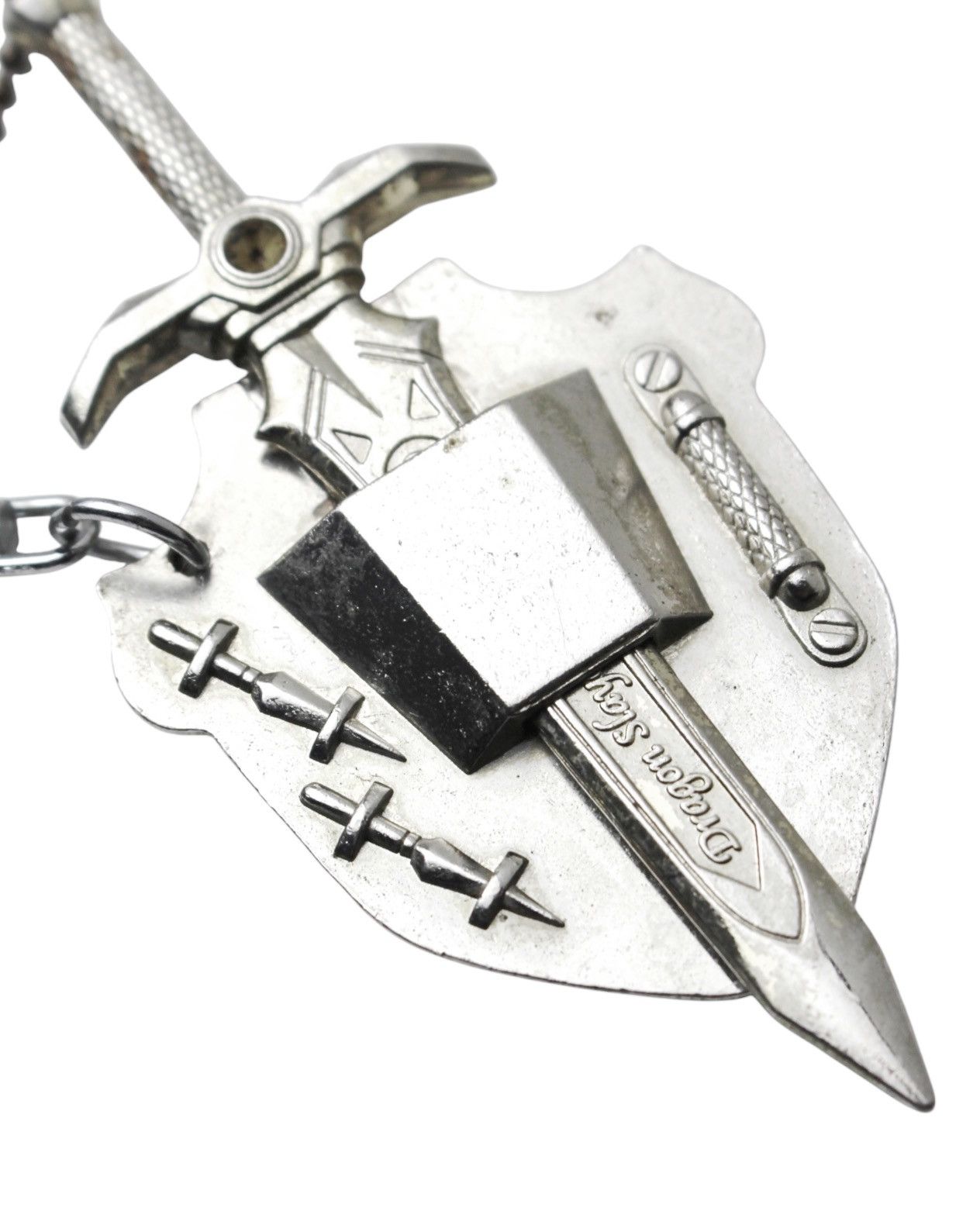 Vintage 2000S DRAGON SLAYER SWORD & SHIELD METAL KEYCHAIN Size ONE SIZE - 6 Thumbnail