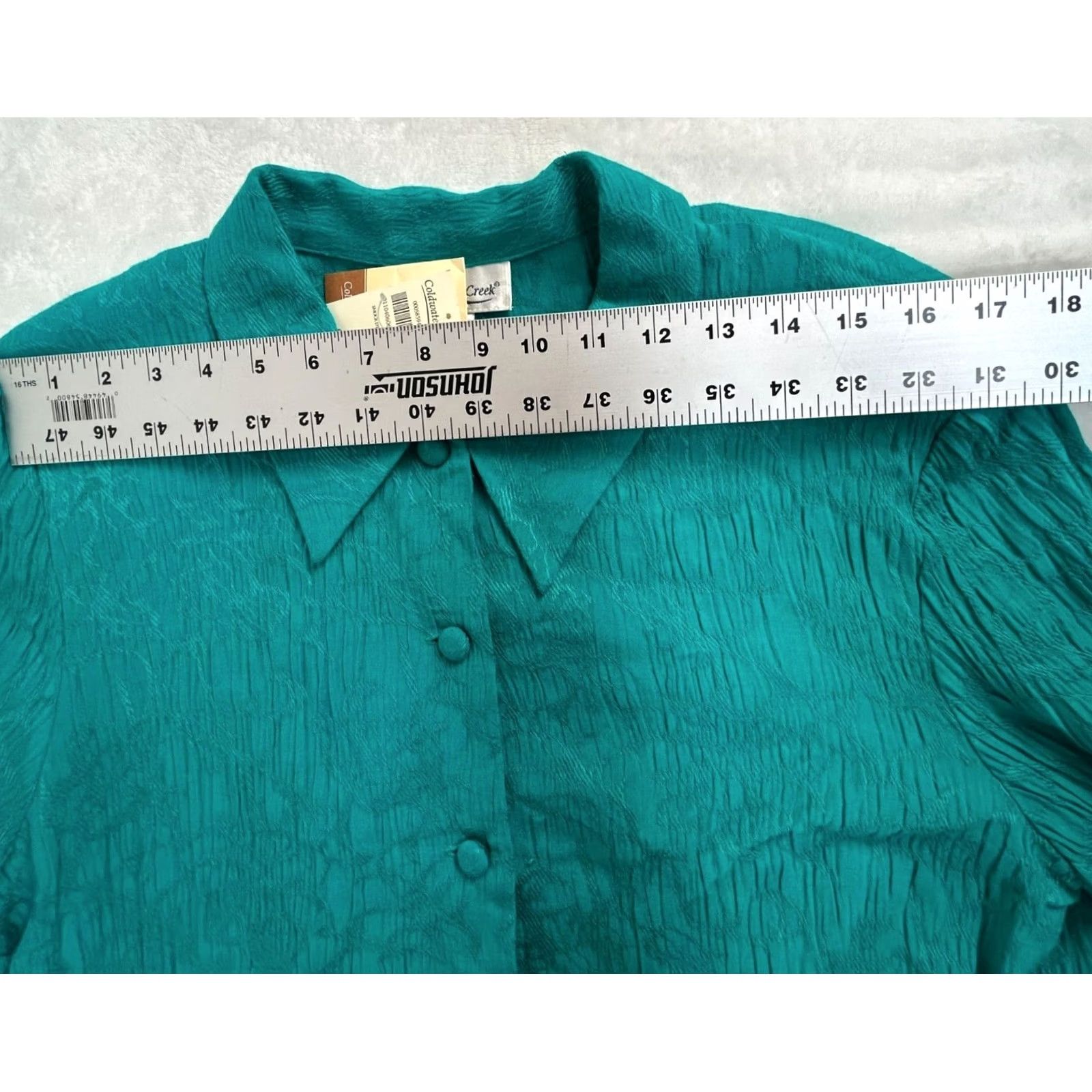 Coldwater Creek Coldwater Creek Womens Teal Crinkle Button-Up Blouse Size 16 Split Back New 9 Size XXL / US 16-18 / IT 52-54 - 6 Thumbnail