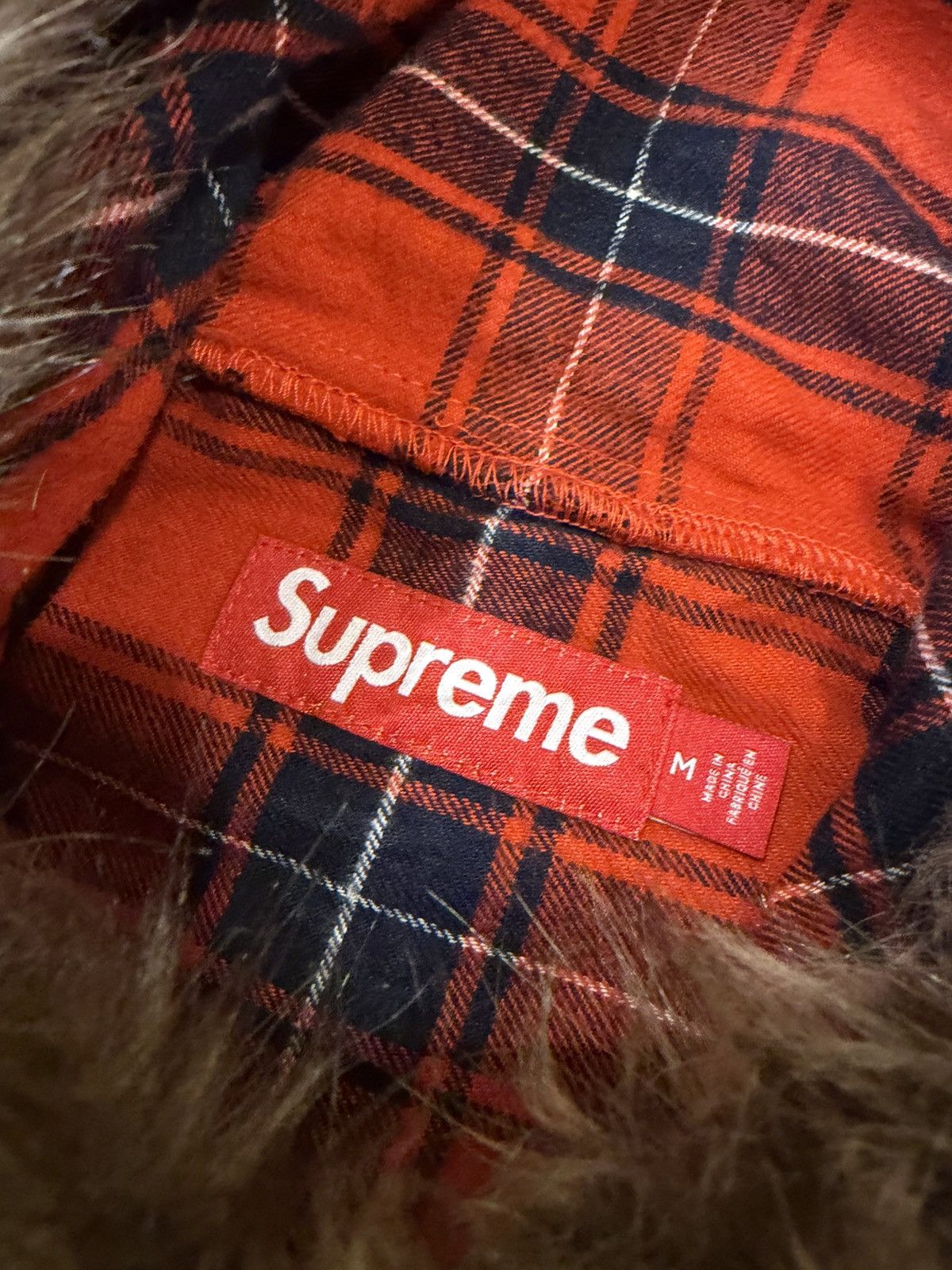 Supreme Supreme Fur Trim Flannel Hooded Button Down Size US M / EU 48-50 / 2 - 3 Thumbnail