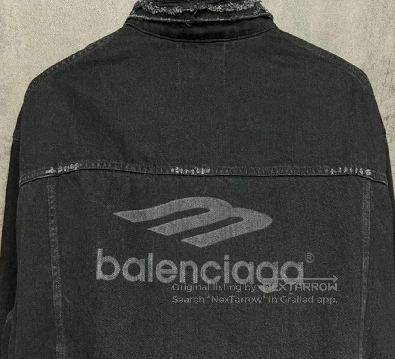 Balenciaga Balenciaga Distressed 3B Logo Denim Jacket. Size US S / EU 44-46 / 1 - 2 Thumbnail