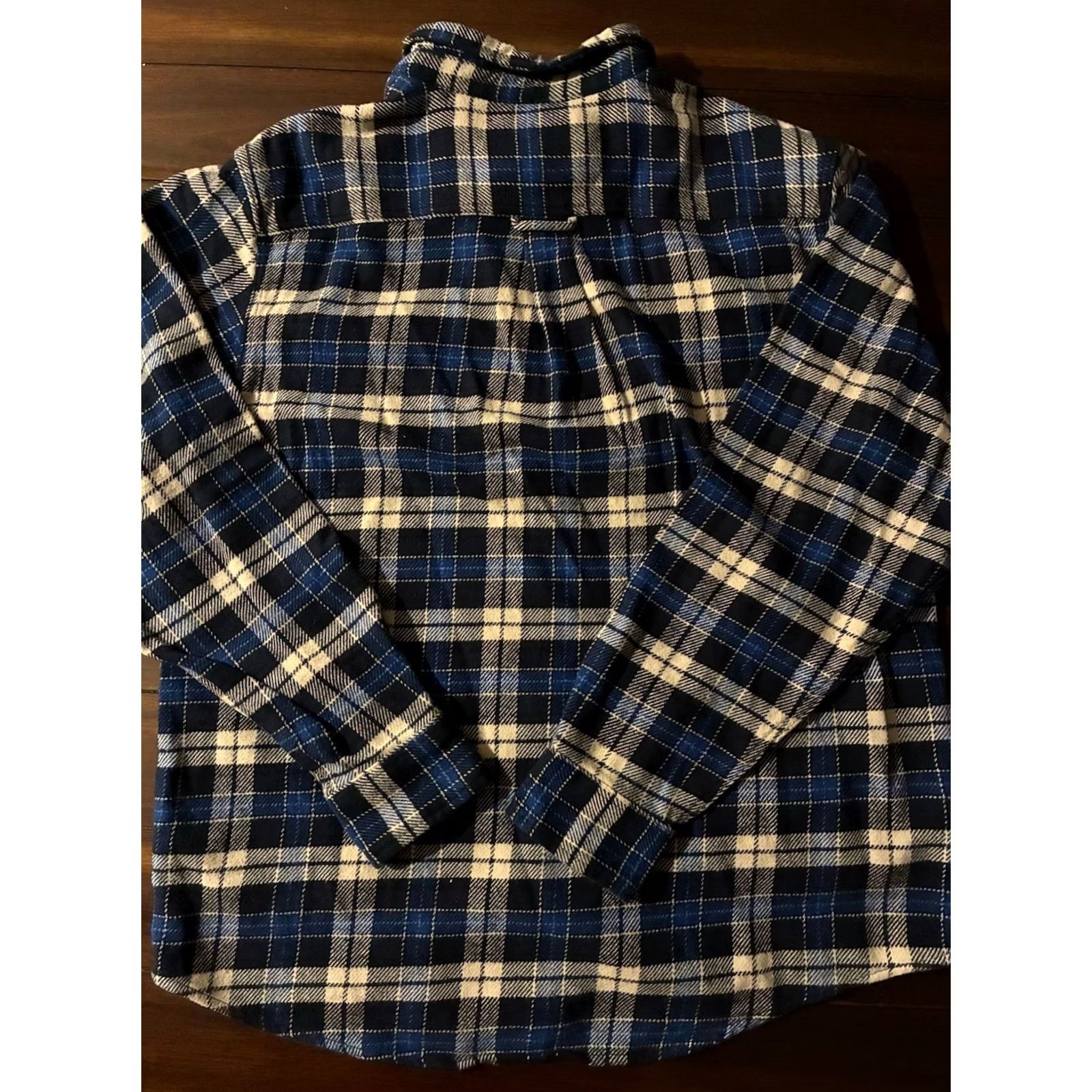 Orvis Orvis Heavyweight Flannel Shirt Mens XL Navy Check Pockets Button-Down Leather? Size US XL / EU 56 / 4 - 6 Thumbnail
