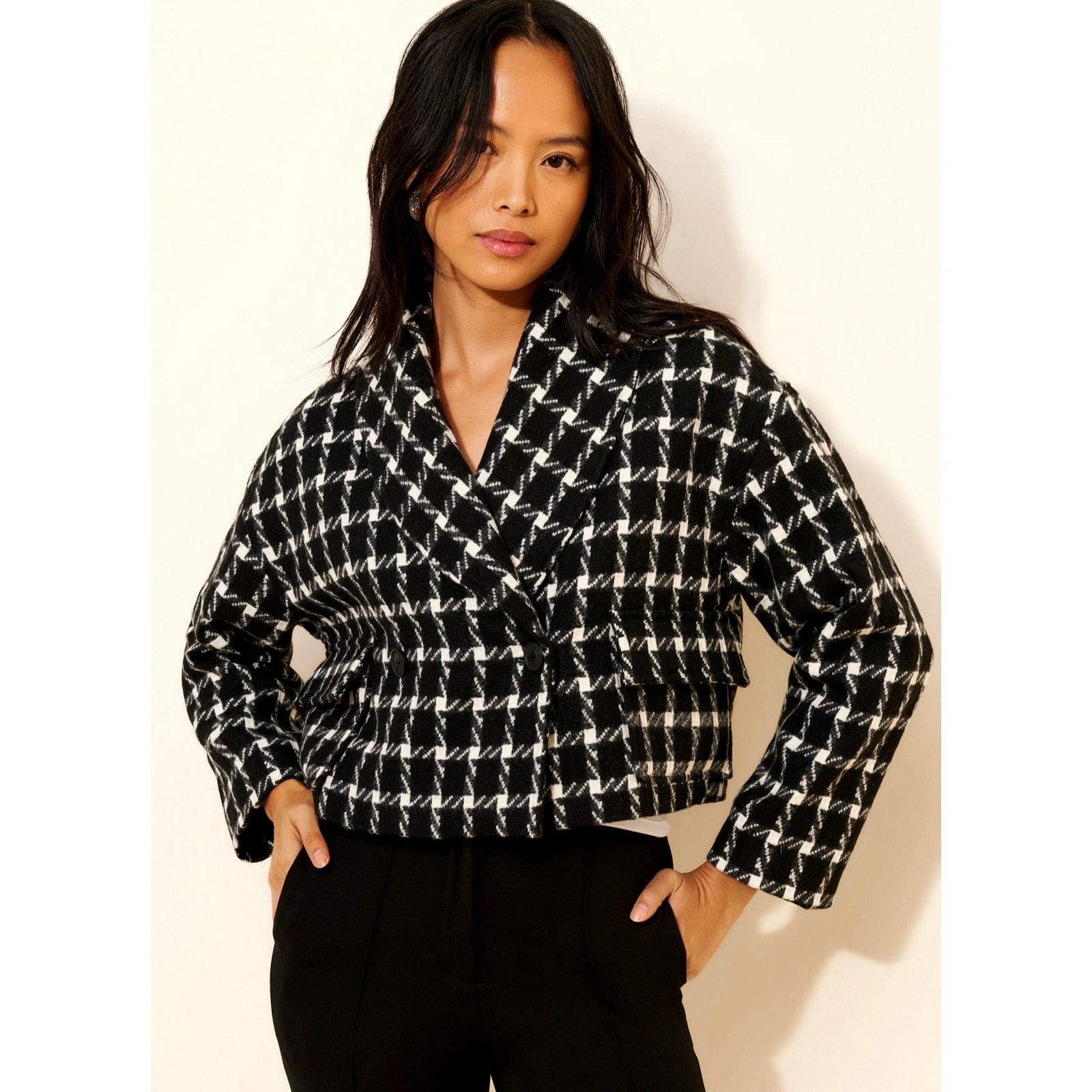 Free People Free People Native Youth Jacquard Check Wool Blend Coat XL Size XL / US 12-14 / IT 48-50 - 3 Thumbnail