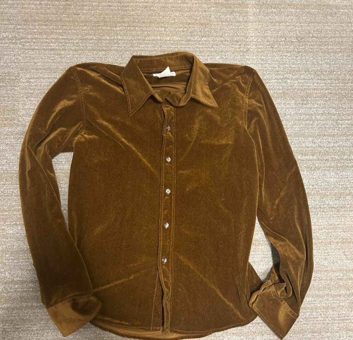 Diesel Vintage Diesel velvet gold/brown shirt Size L / US 10 / IT 46 - 2 Thumbnail