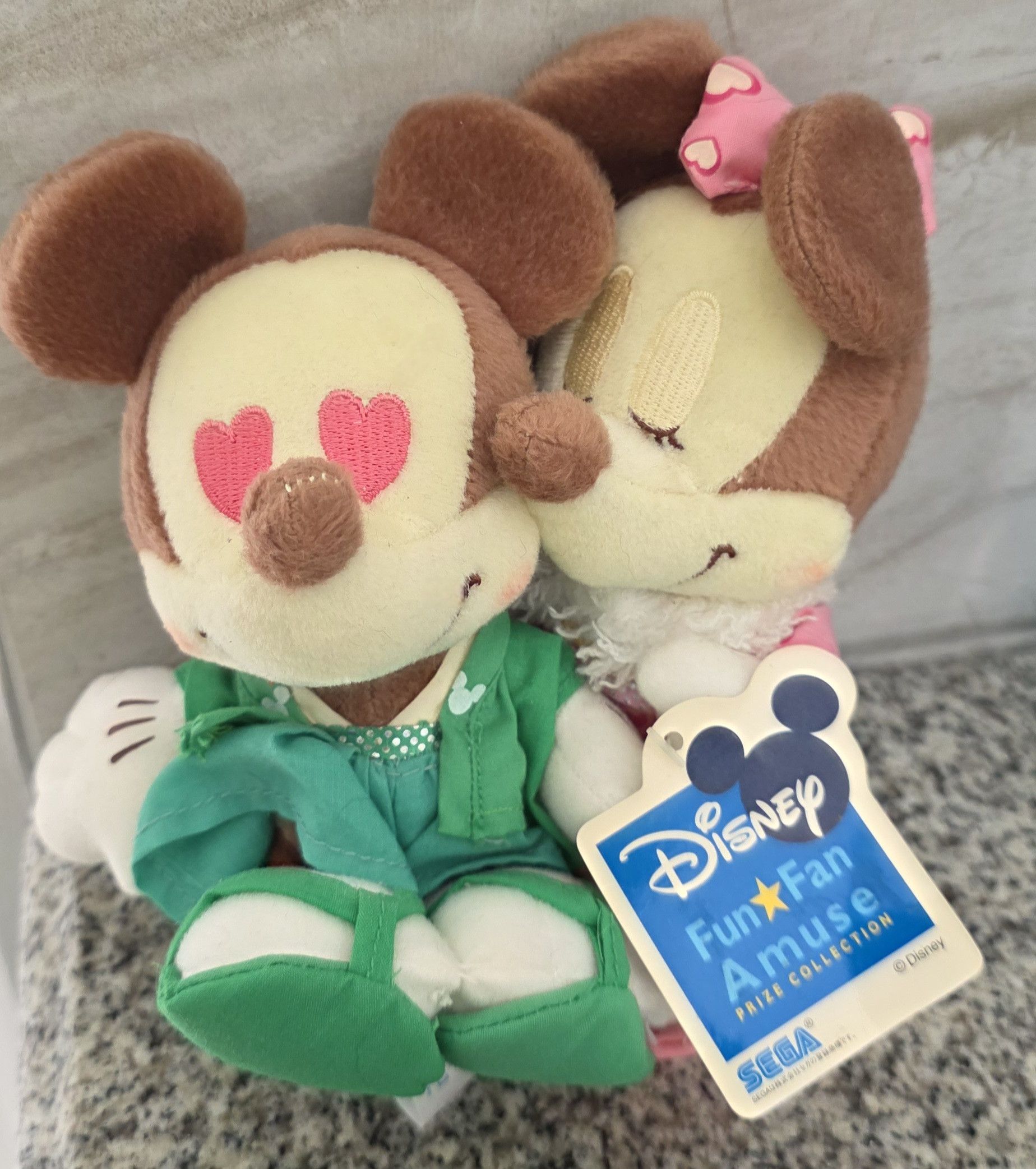 Disney NWT Disney Fun Fan Sega Mickey Minnie Kimono 2006 Plush 6.5" Size ONE SIZE - 1 Thumbnail