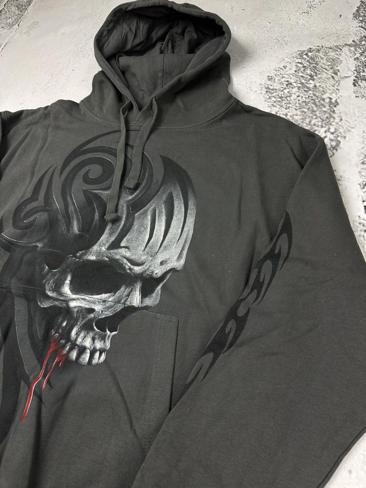 Tribal Streetwear Spiral Rock Death Roar Charcoal Tribal Hoodie XXL Skull Size US XXL / EU 58 / 5 - 3 Thumbnail