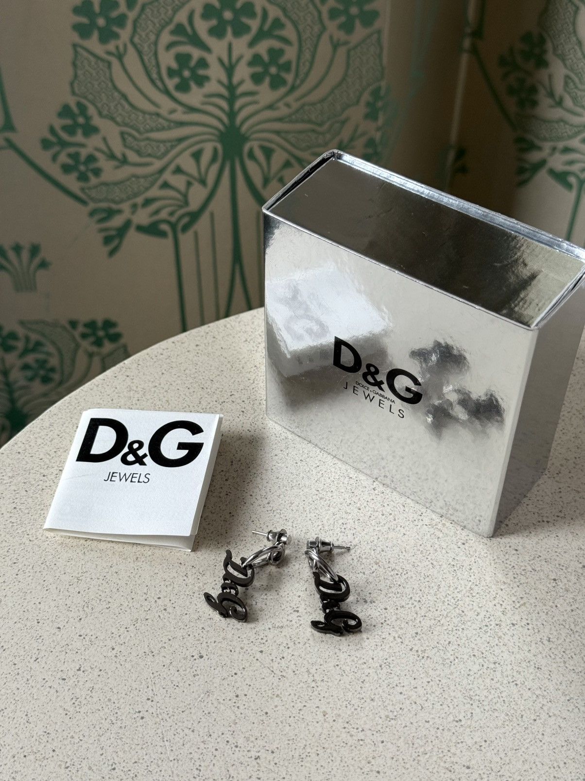 Dolce & Gabbana Vintage Dolce & Gabbana Logo Black Silver Earrings Size ONE SIZE - 2 Thumbnail