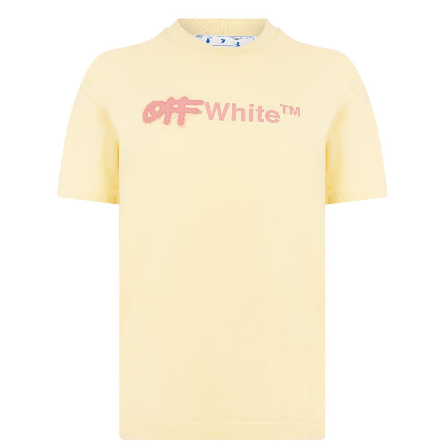 Off-White o1g2r1mq1224 Spray Helvetic T Shirt in Light Yellow Size XXS / US 00 / IT 34 - 1 Thumbnail