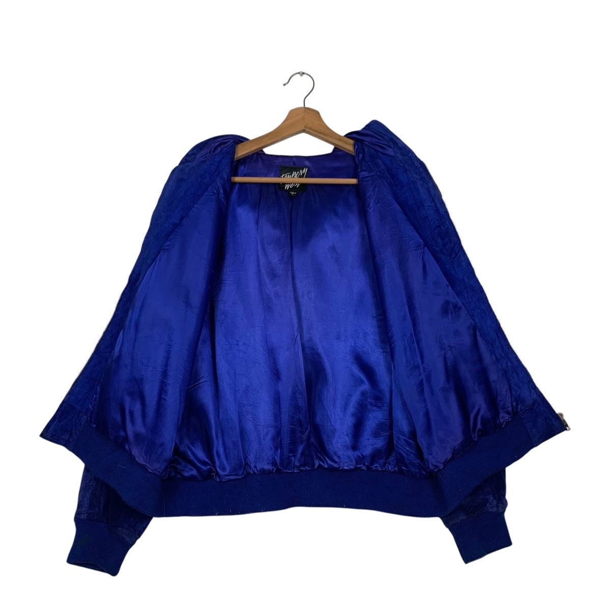 Japanese Brand TAMNERY WEST Hooded Blue Suede Leather Jacket #2437-C109 Size US L / EU 52-54 / 3 - 12 Thumbnail