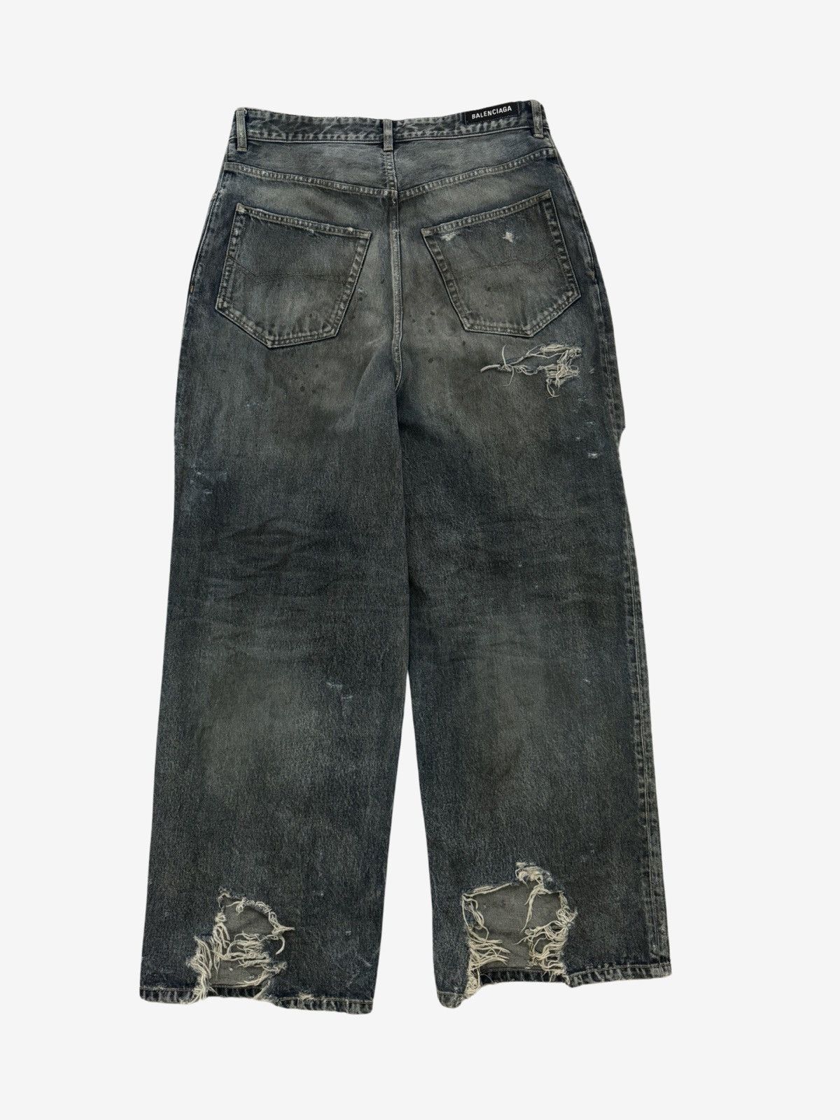 Balenciaga *RARE* Balenciaga SS23 Mud Oil Spilled Denim Baggy Version Size US 36 / EU 52 - 3 Thumbnail