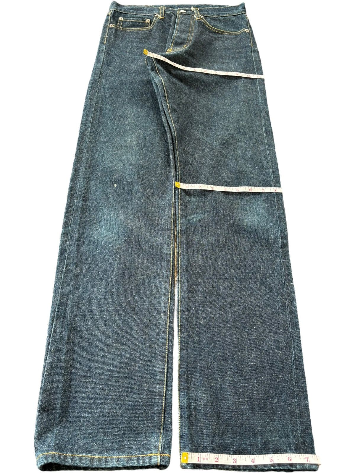 Evisu Vintqge Japanese Guiding Light Raw Denim Loose Selvedge Jean Size US 28 / EU 44 - 8 Thumbnail