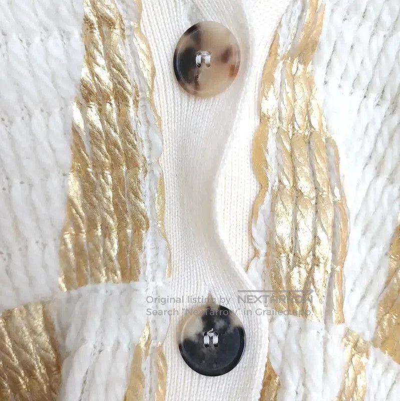Valentino Valentino White Wool Letter Pattern Long Cardigan . Size XXS / US 00 / IT 34 - 3 Thumbnail