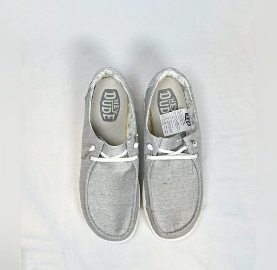 Other Hey Dude Womens Wendy Rise Lunar Rock Grey Canvas Loafers Size US 12 / IT 42 - 3 Thumbnail