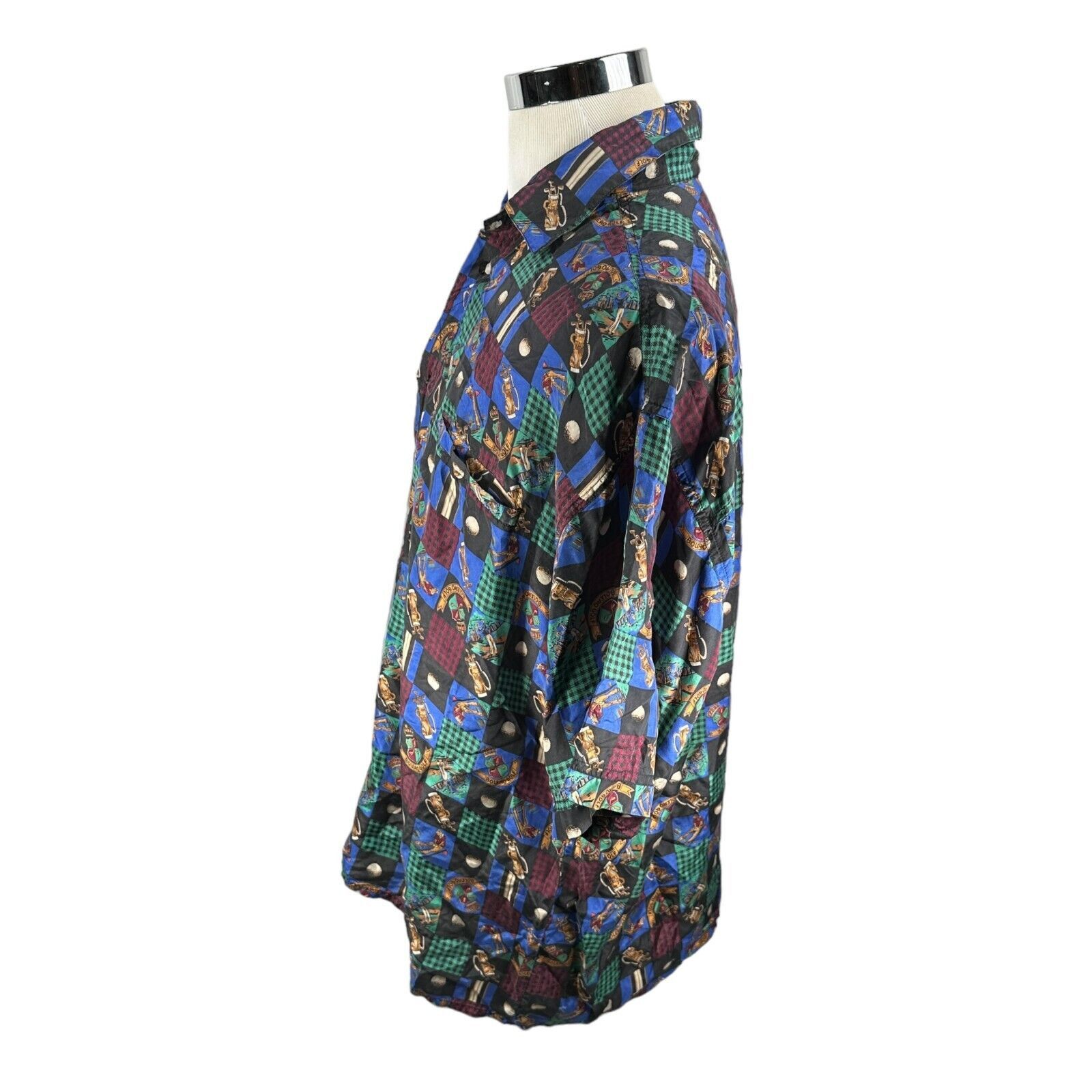 The Unbranded Brand Addiction Bolero Golf AOP Shirt Men's XL Blue Silk Button Up Size US XL / EU 56 / 4 - 4 Thumbnail