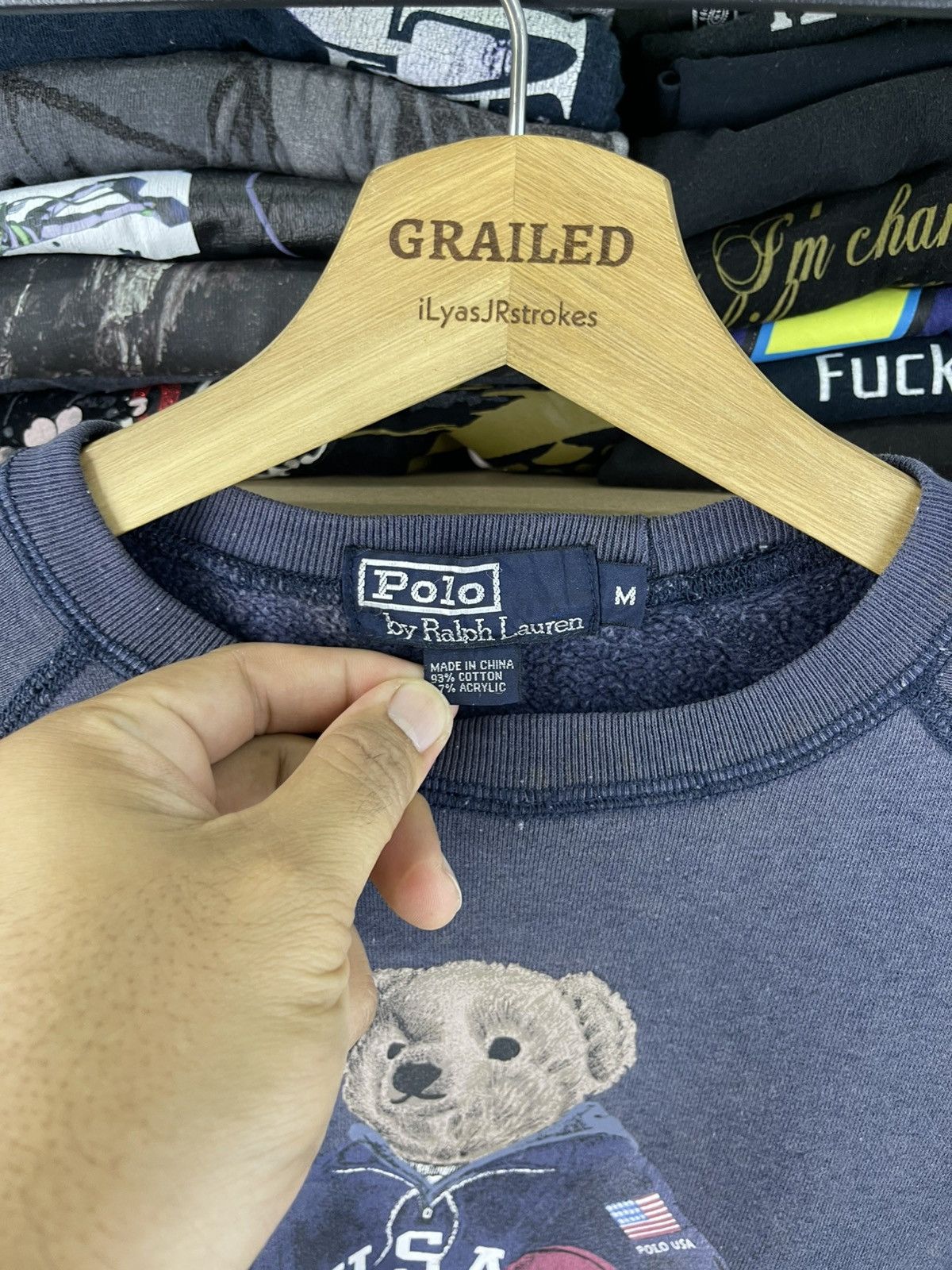 Polo Ralph Lauren Vintage Polo Bear by Ralph Lauren Distressed Sweatshirt Size US M / EU 48-50 / 2 - 18 Thumbnail