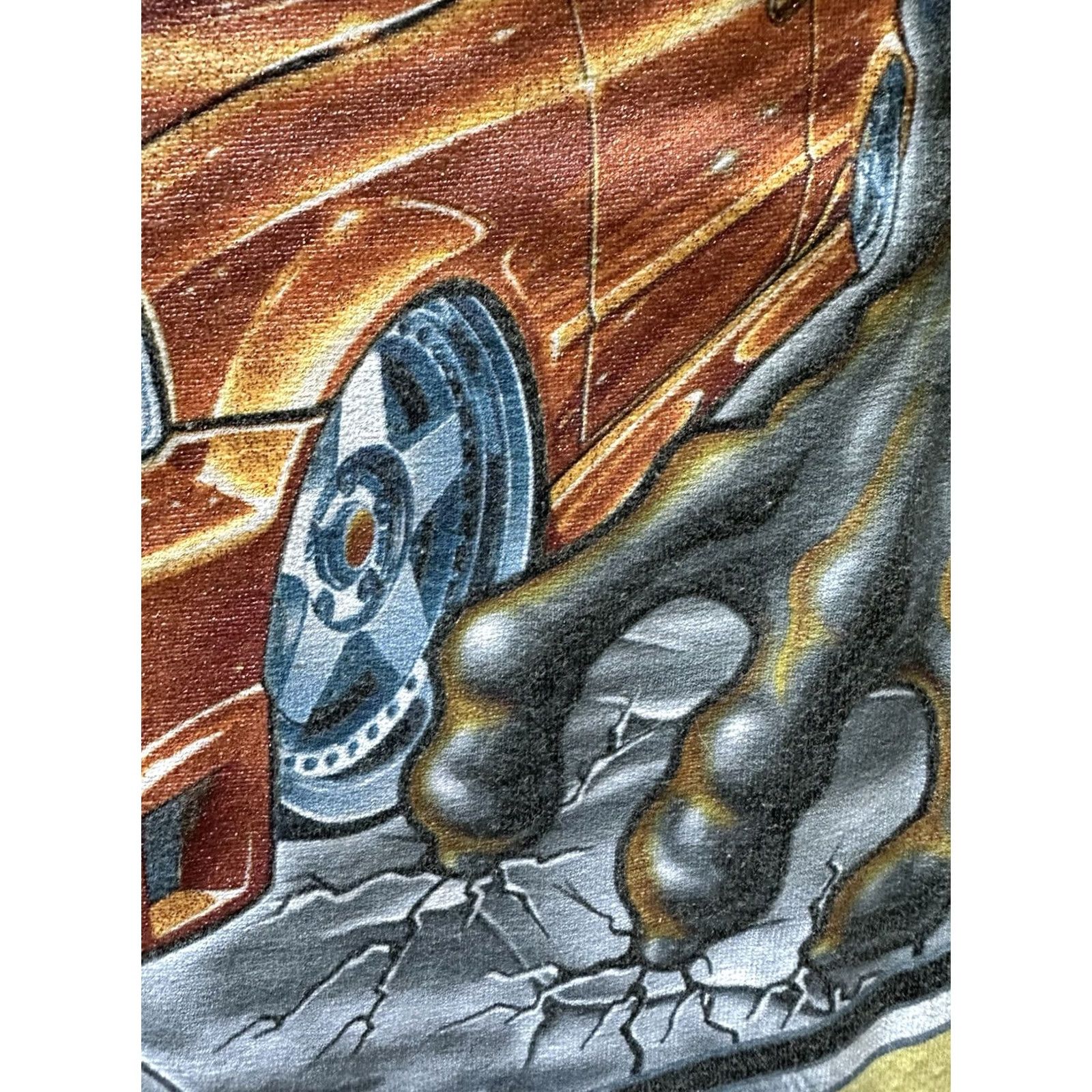 Vintage VINTAGE ODM Shirt Mens L Y2K Graphic Dragon Zum Speed Tank Car Grail JNCO Style T-Shirt Size US L / EU 52-54 / 3 - 4 Thumbnail
