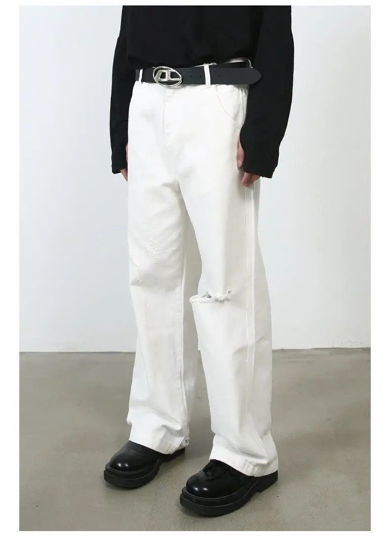 Japanese Brand × Jean White Distressed Denim Jeans Size US 30 / EU 46 - 5 Thumbnail