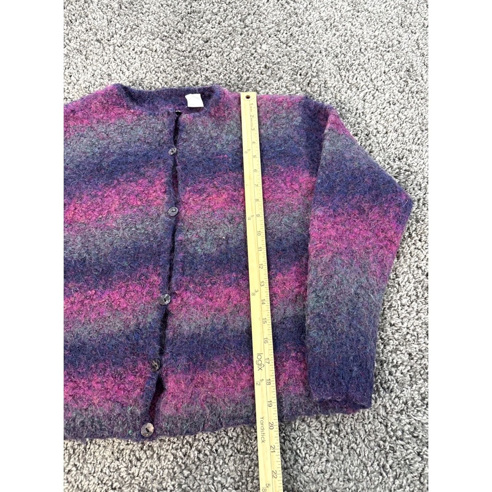 Pinko VINTAGE Cardigan Sweater Womens Small Mohair Purple Pink Fuzzy Boho 90s Bohemian Womens Cardigan Mohair Pink Purple S Small Size S / US 4 / IT 40 - 2 Thumbnail