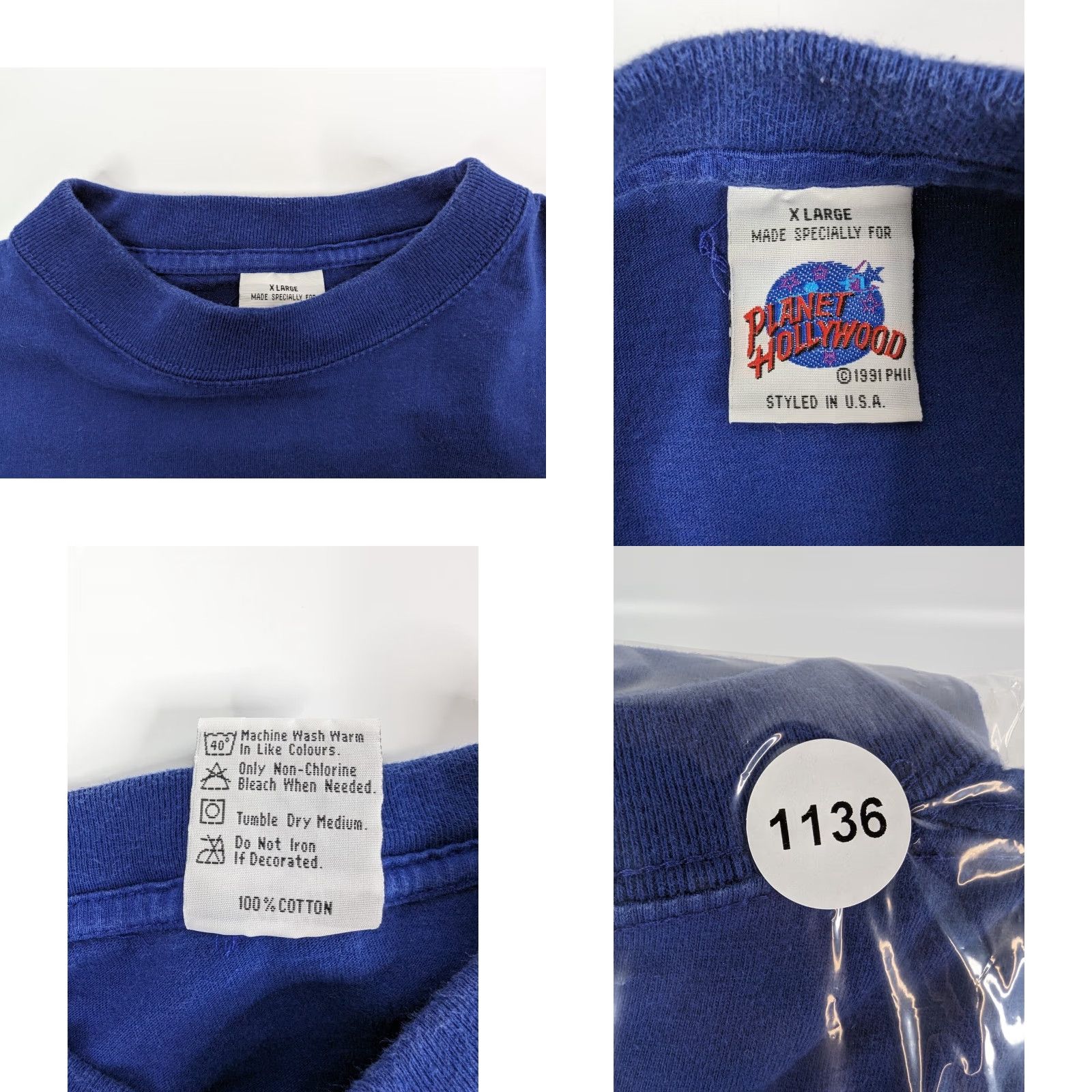 Planet Hollywood VINTAGE Planet Hollywood T-Shirt Blue 90s Size XL Men Crew Neck Short Sleeve Graphic Campt (Note: This line seems off) Size US XL / EU 56 / 4 - 8 Thumbnail