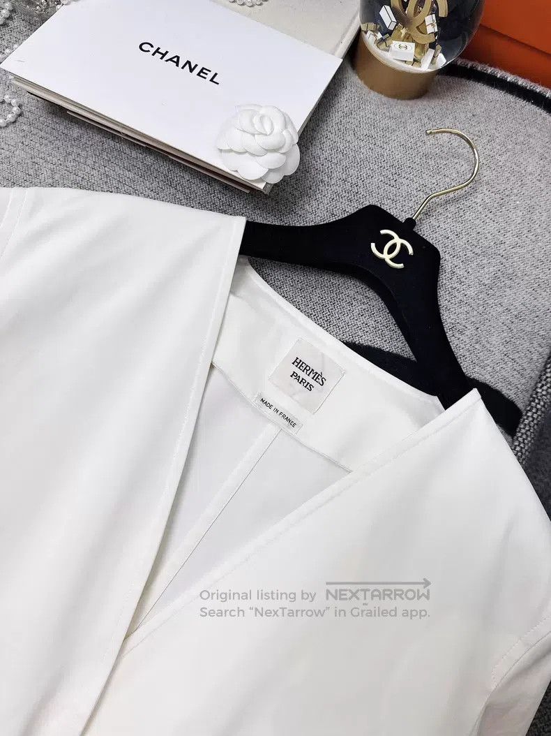 Hermes Hermes White Leather Strap Long Coat Size XS / US 0-2 / IT 36-38 - 5 Thumbnail