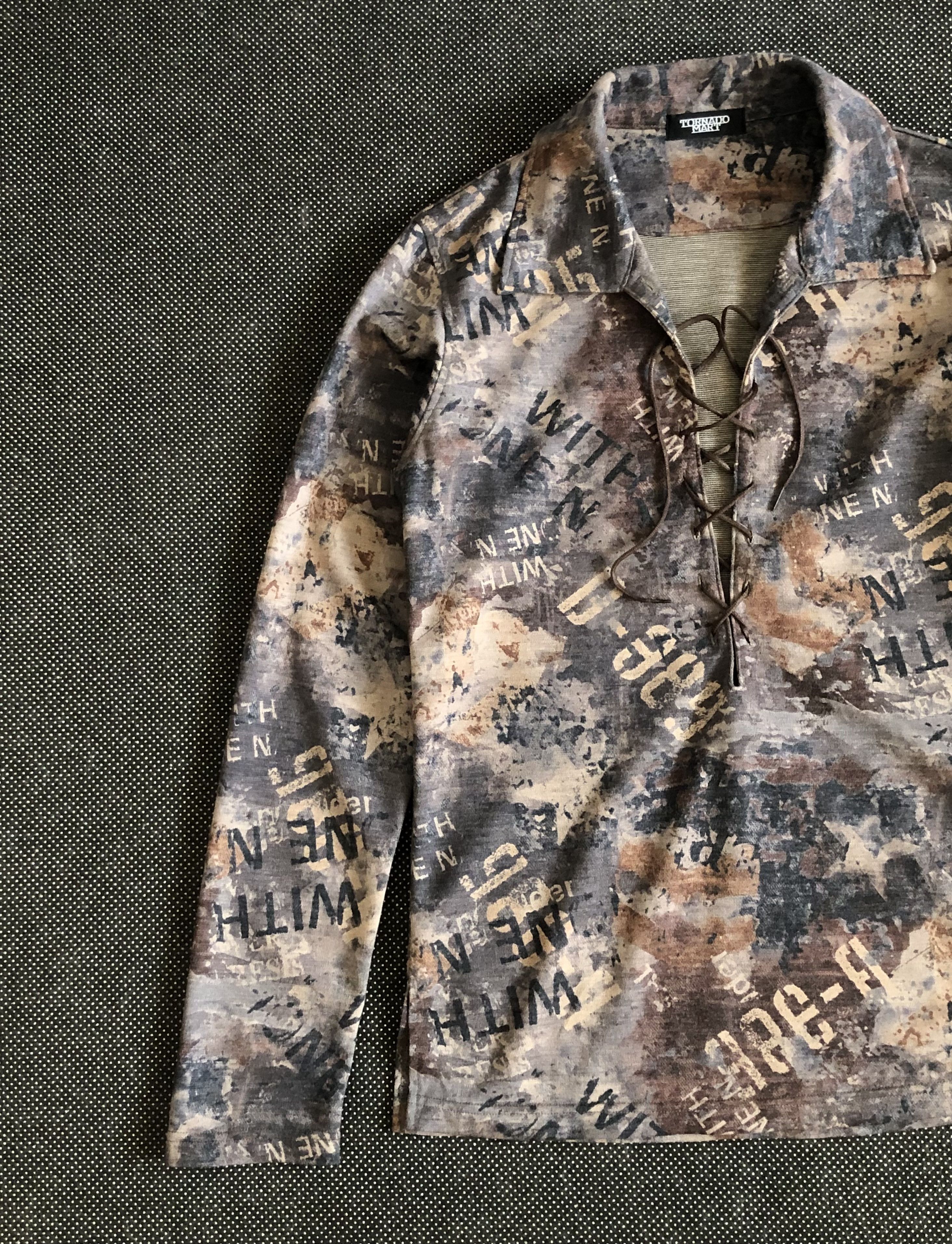 Tornado Mart × Vintage RARE🔥VTG TORNADO MART UNISEX LACES UP CHEST L/S WOOL BLEND Size US S / EU 44-46 / 1 - 4 Thumbnail