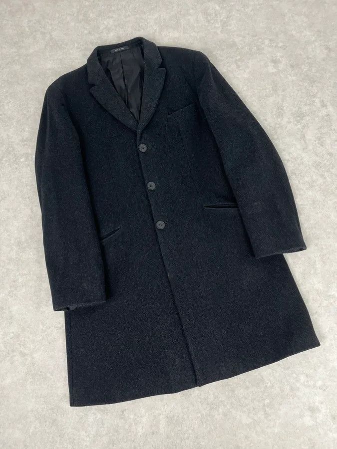 Emporio Armani 1990s Emporio Armani Dark Obscure Wool Long Coat Size US M / EU 48-50 / 2 - 4 Thumbnail