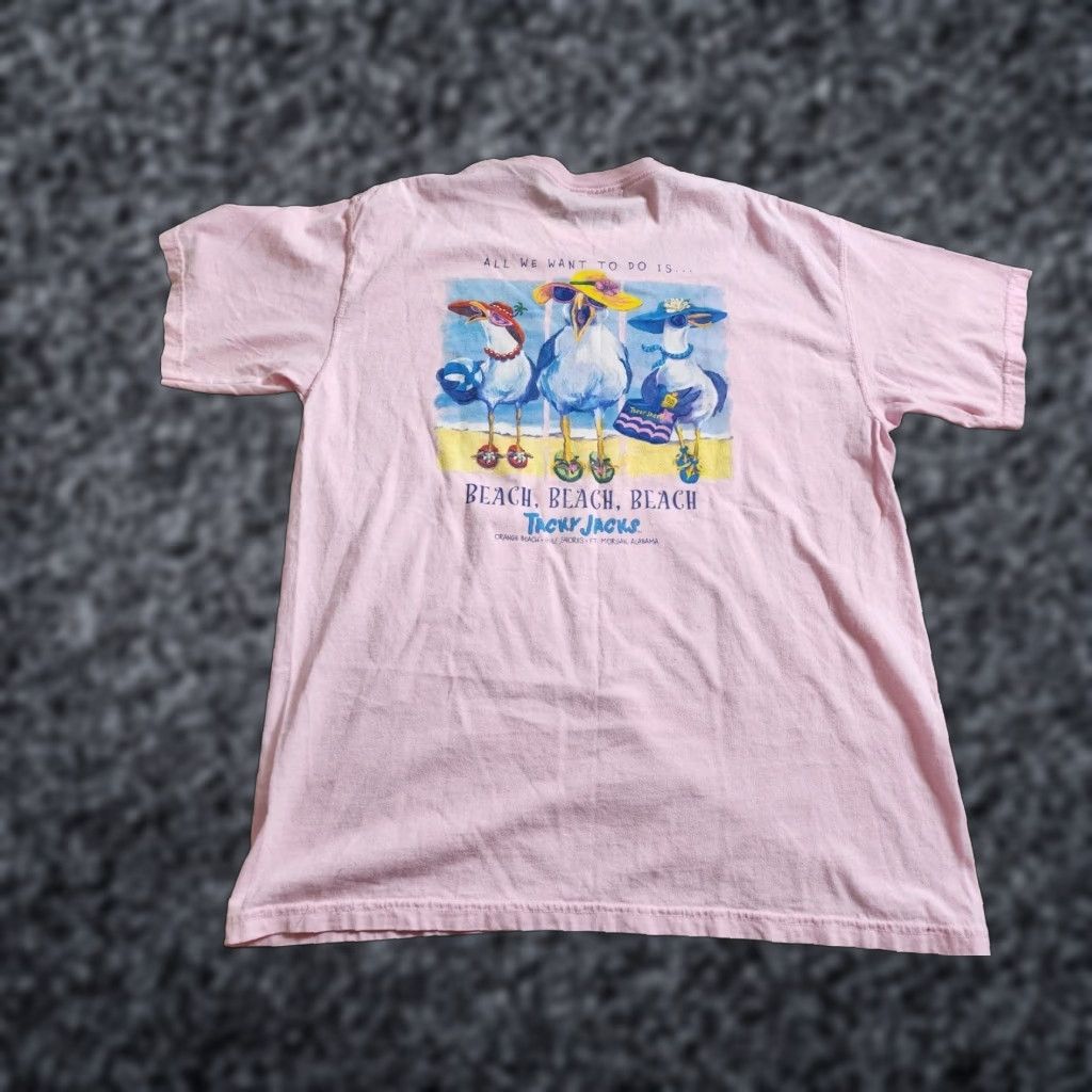 Comfort Colors Tacky Jacks FL Beach Destination Travel Funny T Shirt, Adult XL, Pink, Double Sided, Cotton, Comfort Colors, Short Sleeve, Crew Neck, Unisex Adults Size US XL / EU 56 / 4 - 1 Thumbnail