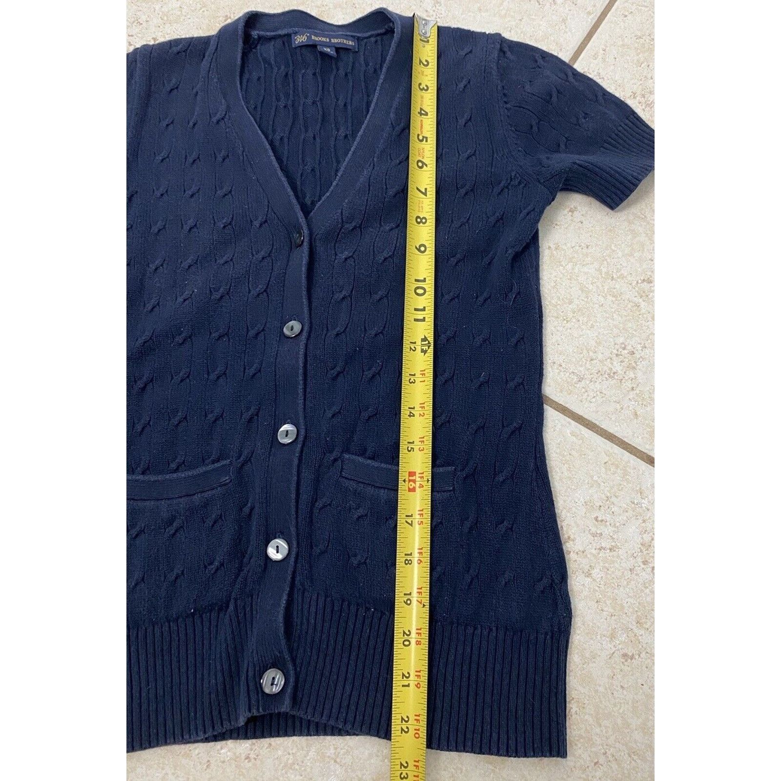 Brooks Brothers Brooks Brothers Cable Knit Short Sleeve Button Up Cardigan Size XS / US 0-2 / IT 36-38 - 6 Thumbnail